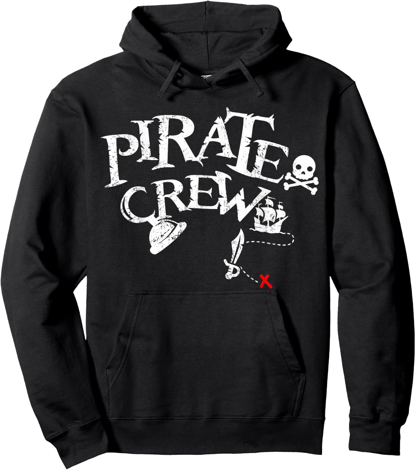 Pirate Crew Funny Halloween Matching Costume Party Men Boys Hoodie - Hoodie | Black