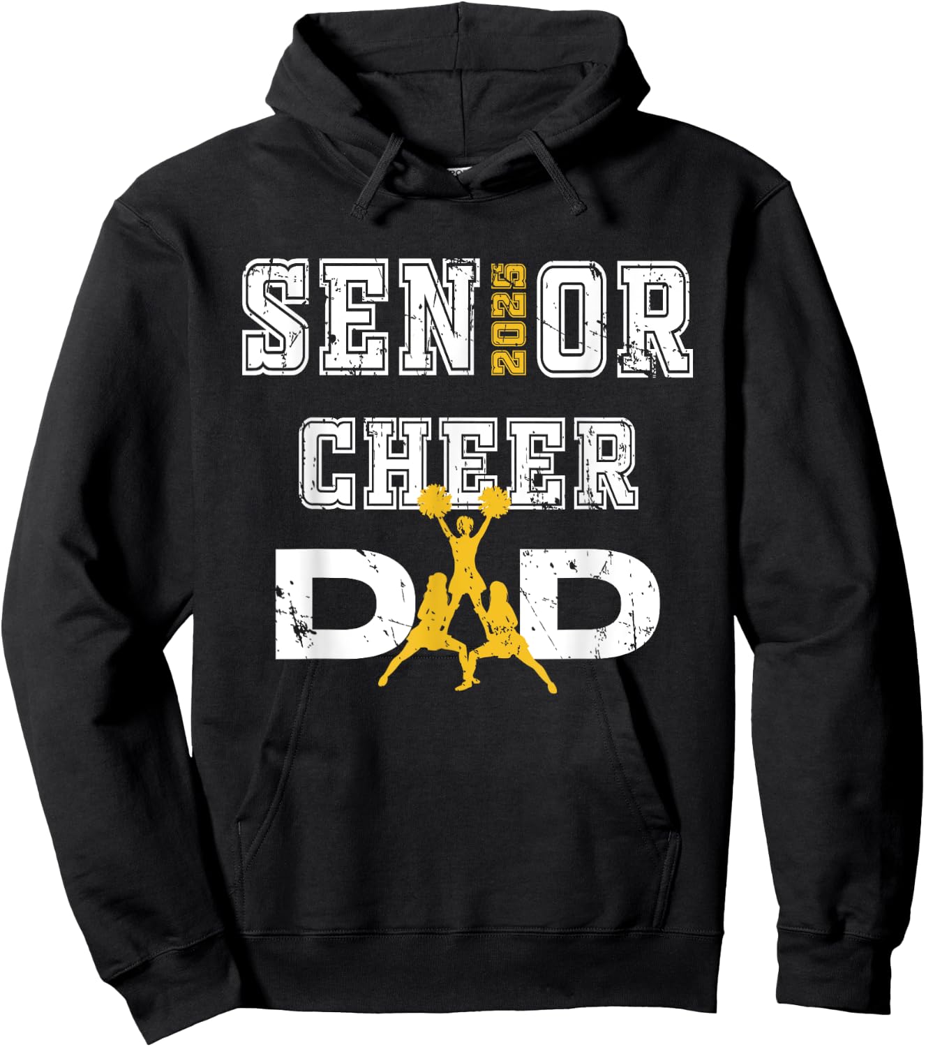 Senior Cheer Dad Class Of 2025 Graduate Father Cheerleader Hoodie - Hoodie | Black