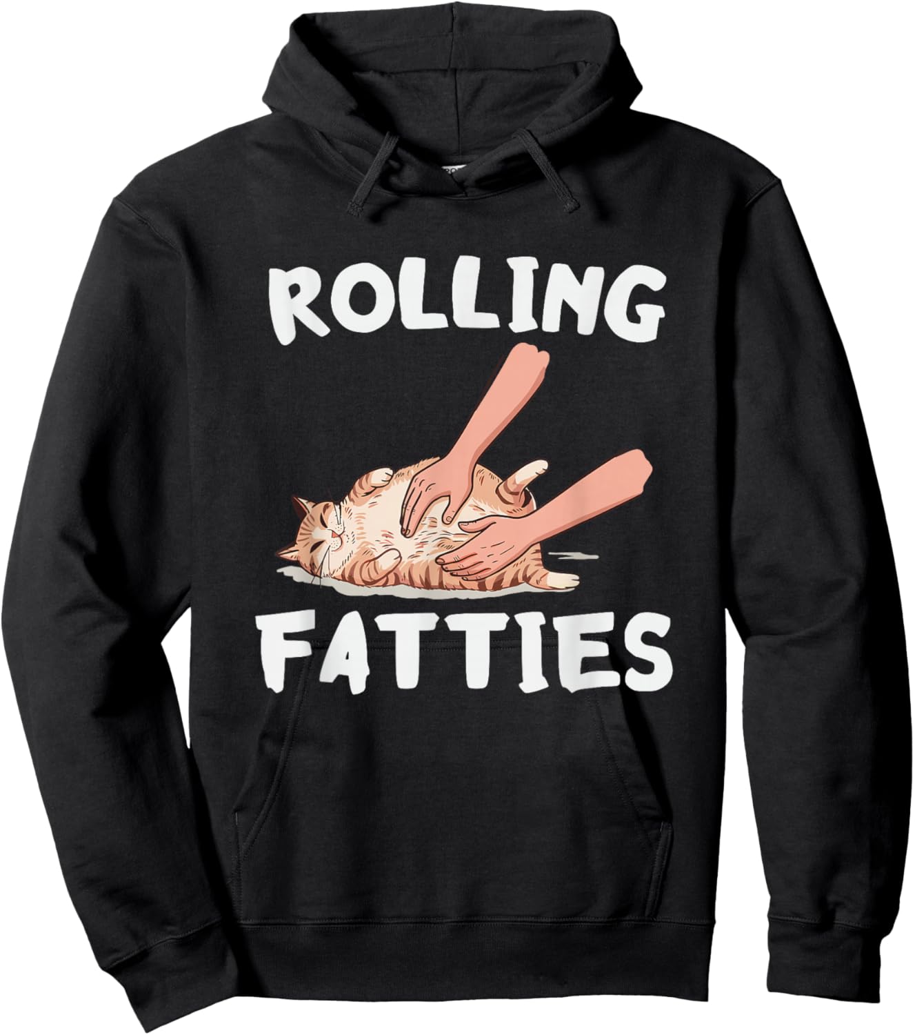 Rolling Fatties Funny Cat Lover Men & Women Hoodie - Hoodie | Black