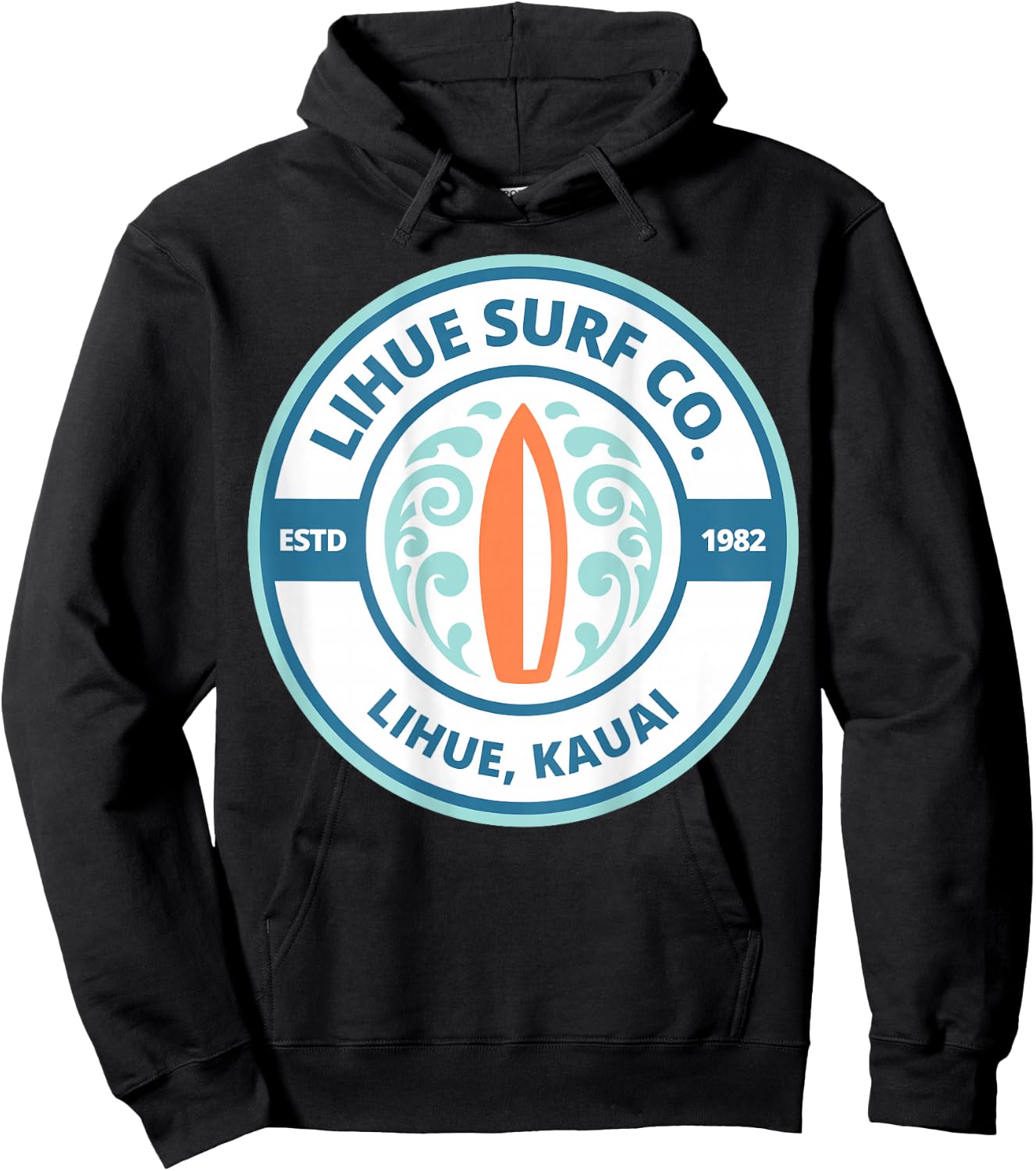Lihue Surf Company Back Logo Kauai Hoodie - Hoodie | Black