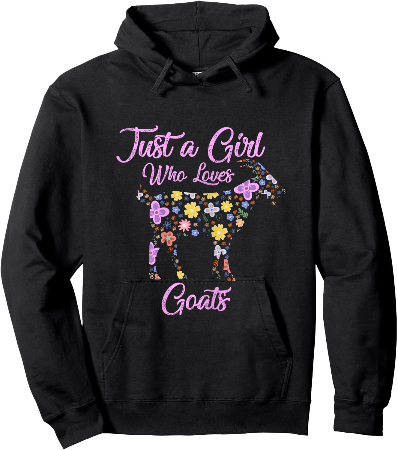 Just A Girl Who Loves Goats Gift Goat Lovers Women Gifts Hoodie - Hoodie | Black