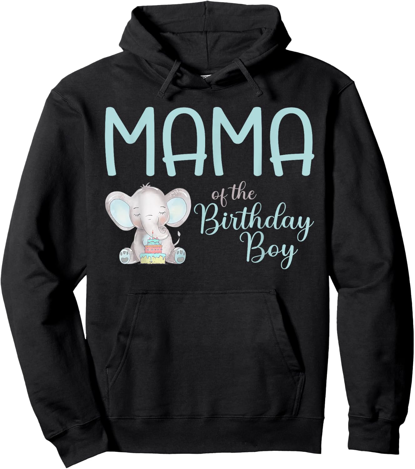 Mama of the Birthday Girl Matching Elephant Party Hoodie - Hoodie | Black
