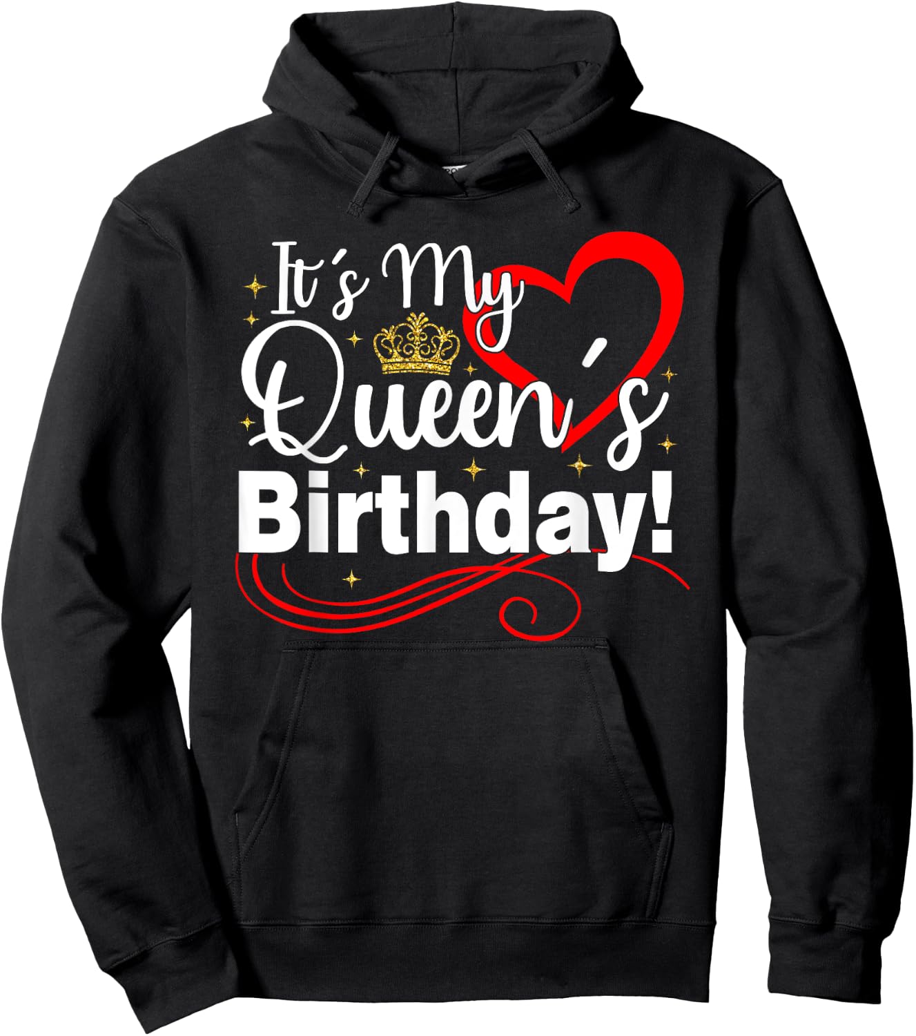 It's My Queen's Birthday Women Men Couples Matching Birthday Hoodie - Hoodie | Black