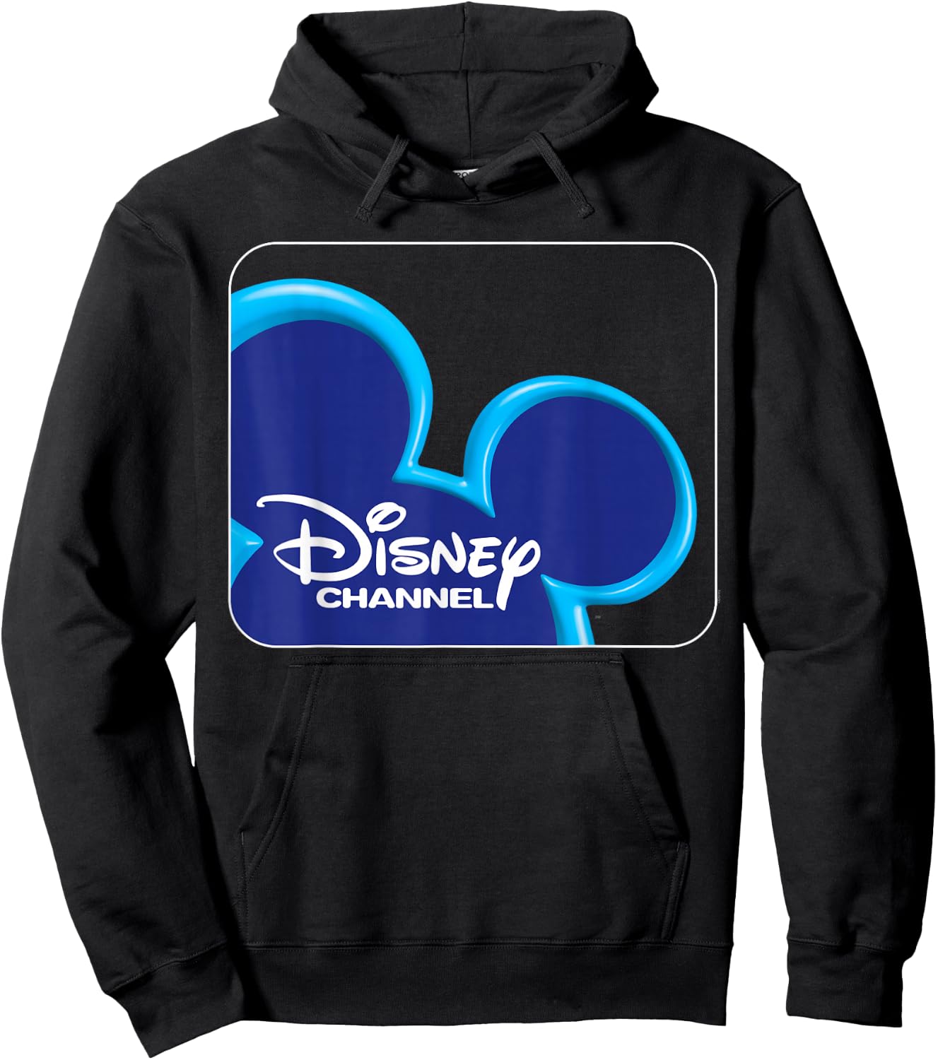 Disney Channel Official Mickey Mouse Blue Retro 2000s Logo Hoodie - Hoodie | Black
