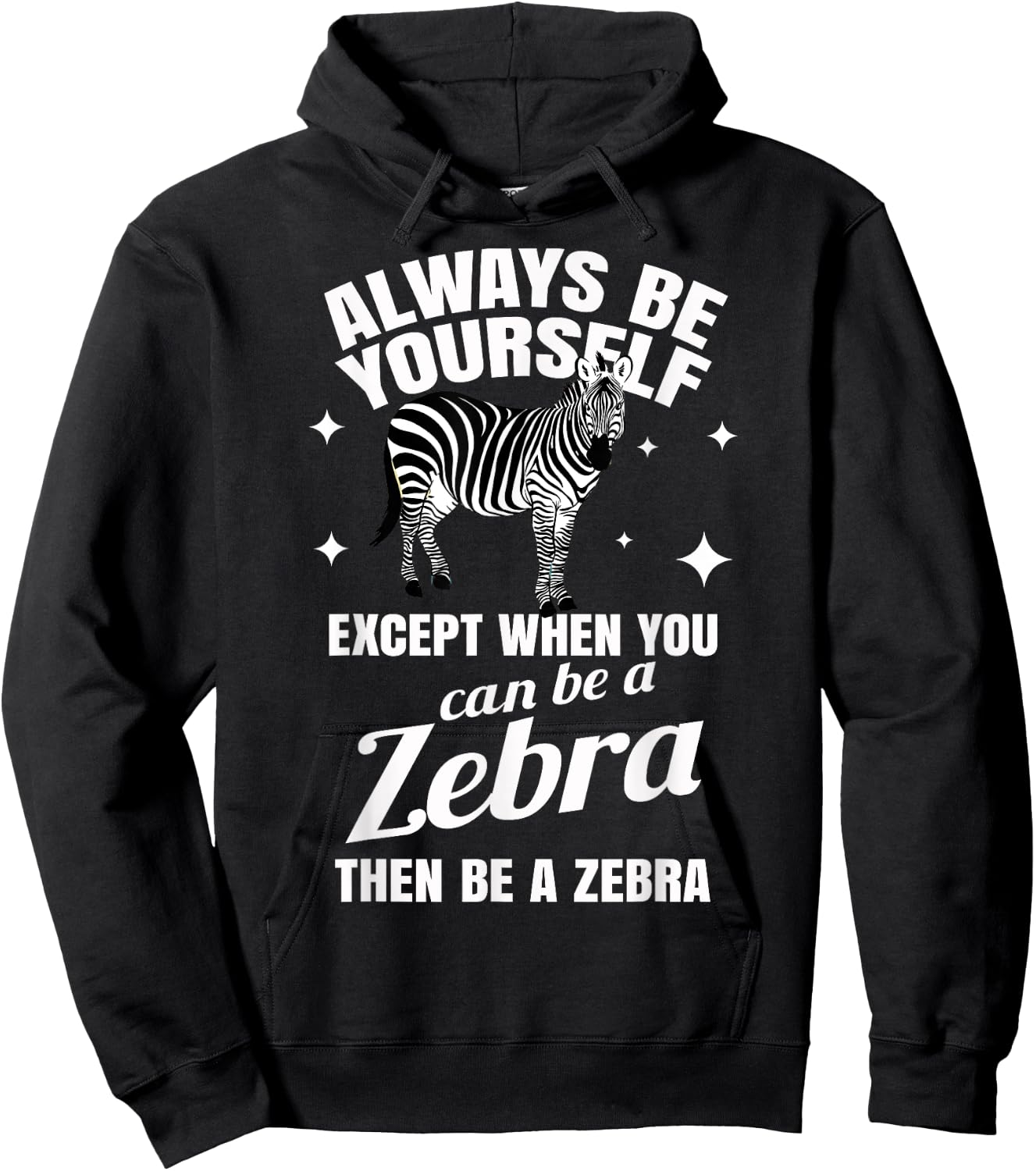 Zebra Costume Gift Zoo Stripes Wildlife Tropic Wilderness Hoodie - Hoodie | Black