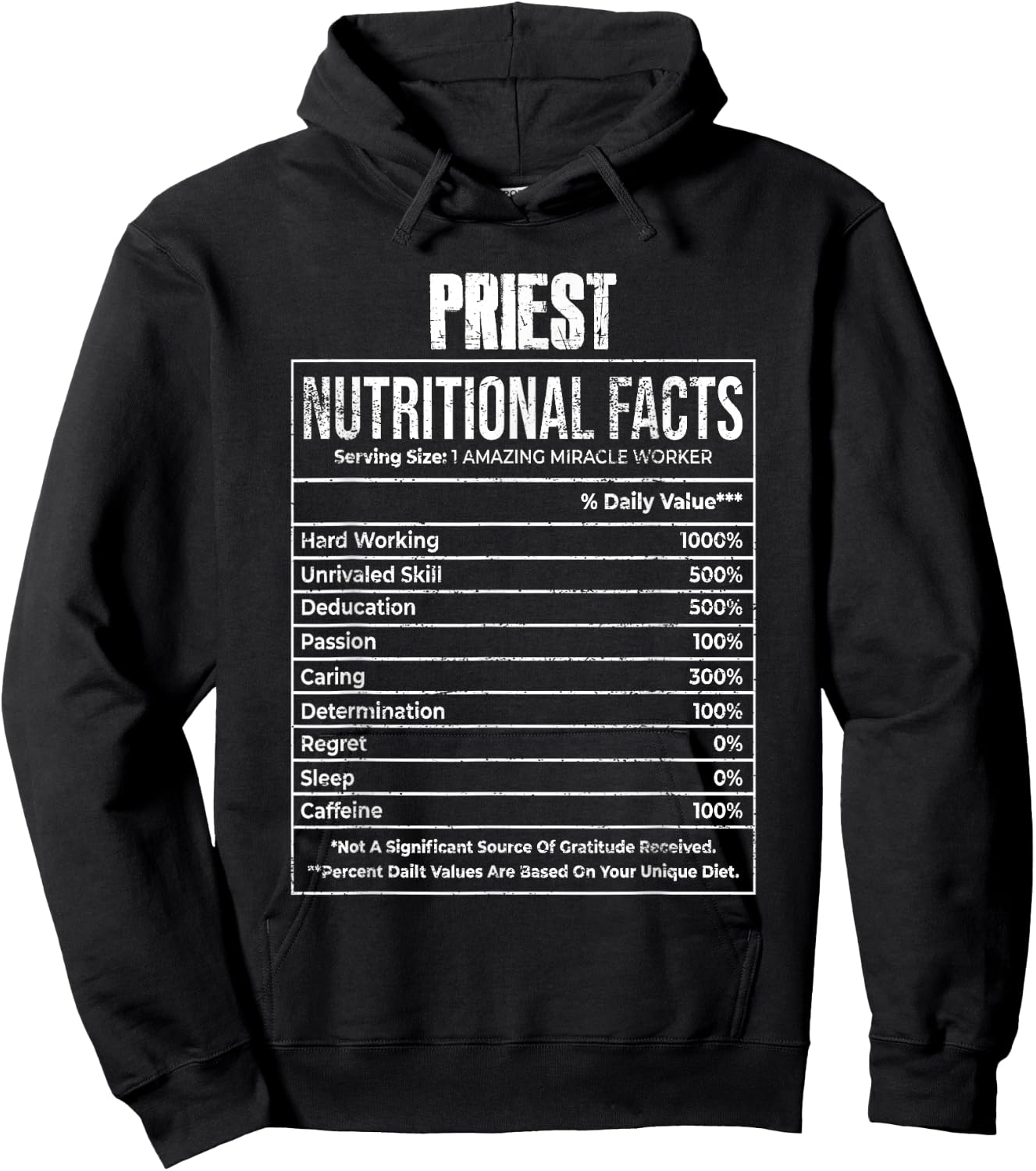 Nutritional Facts Priest Job Tittle Hoodie - Hoodie | Black