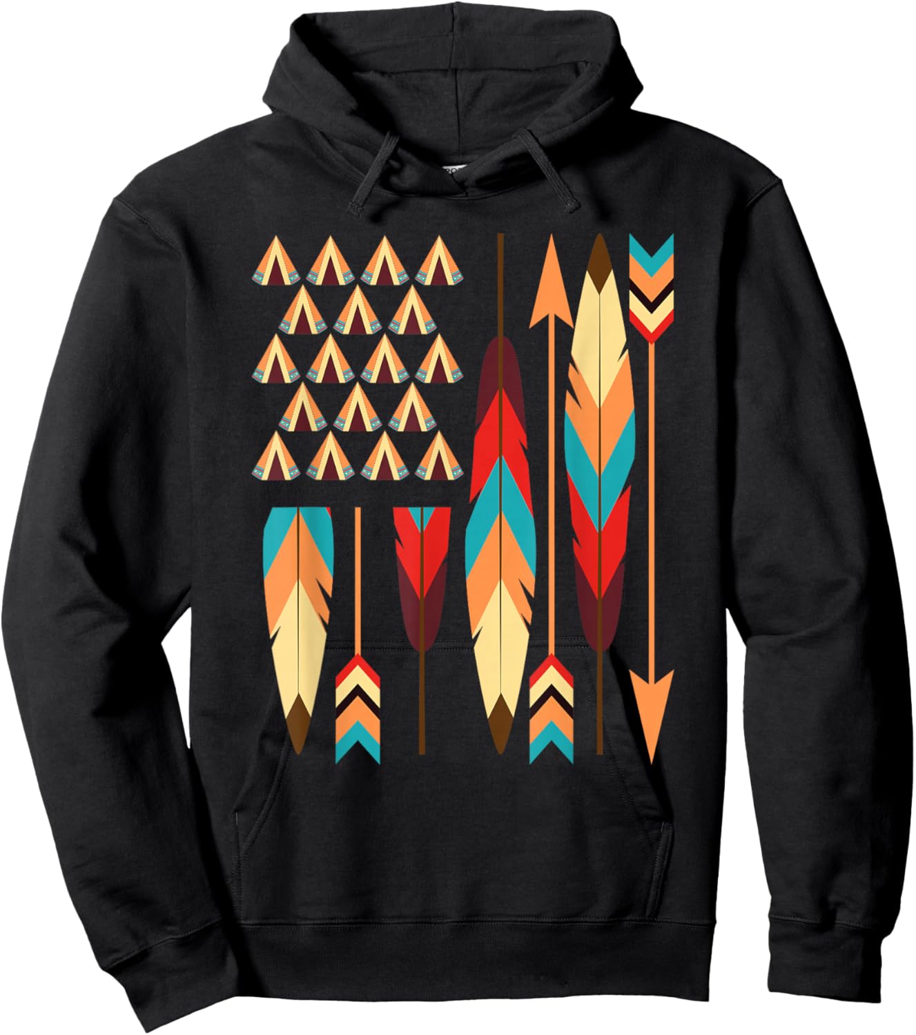 Native American Pride USA Flag Hoodie - Hoodie | Black