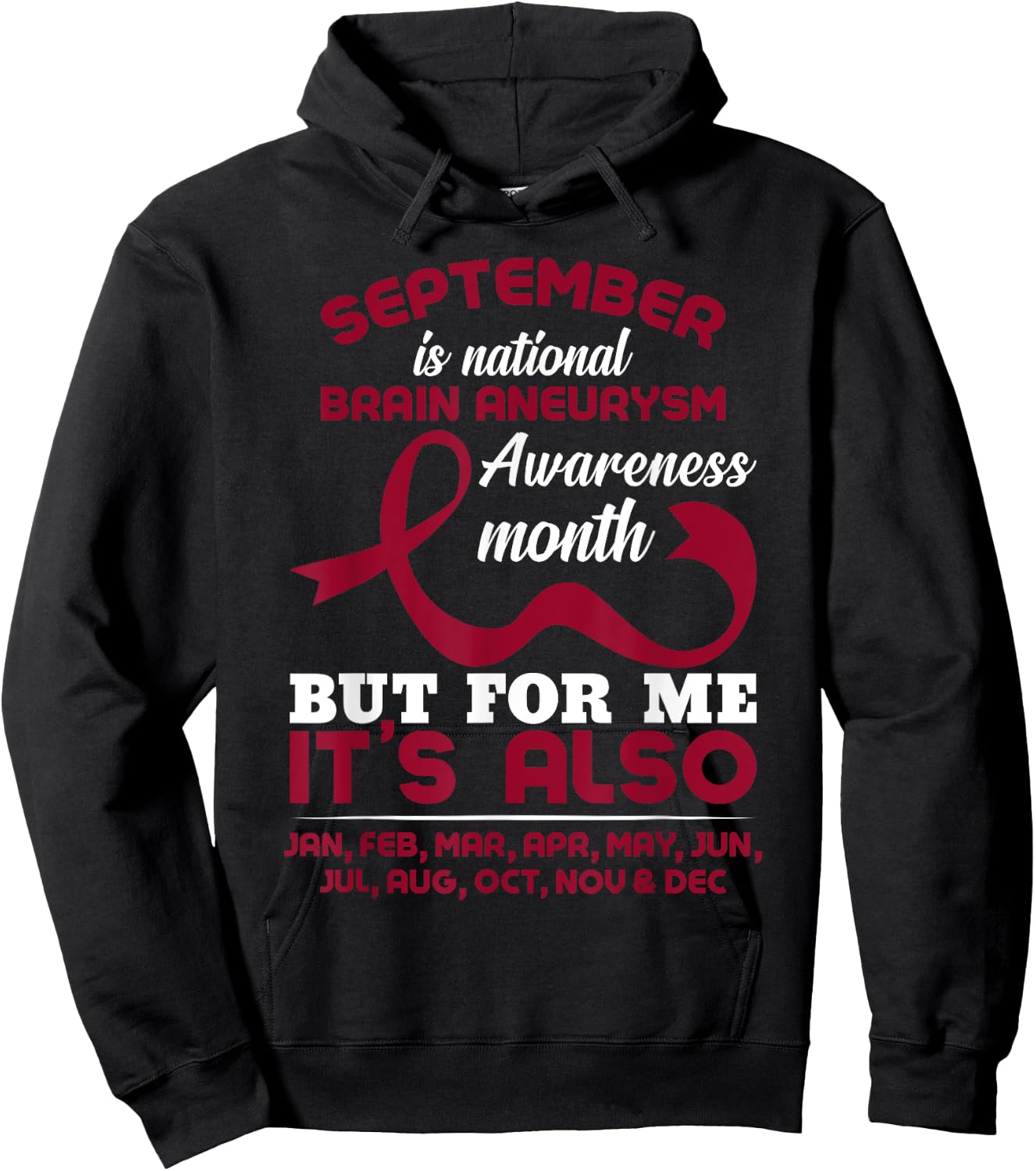 September Is Brain Aneurysm Awareness Month Hoodie - Hoodie | Black