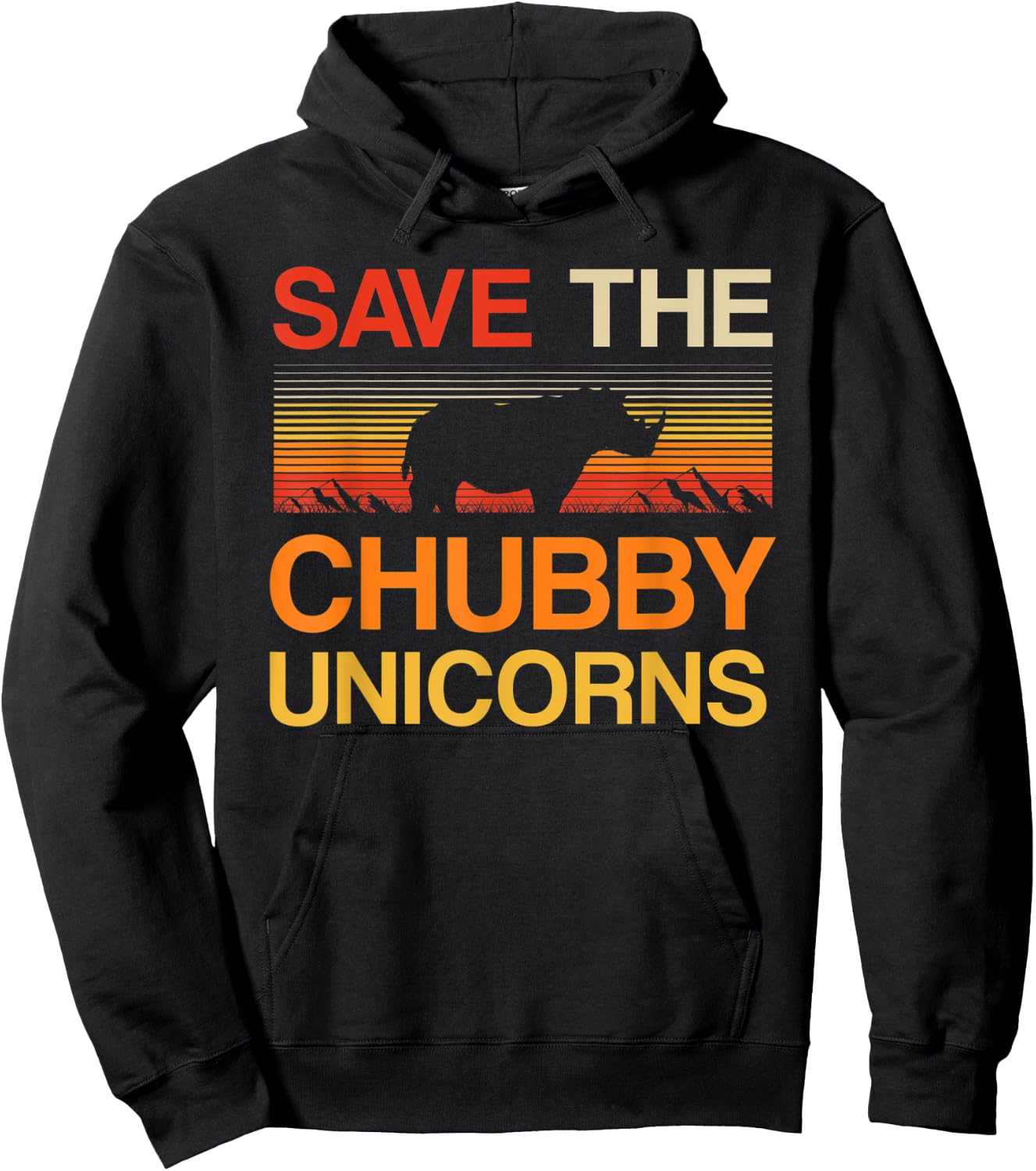 Novelty Save The Chubby Unicorn Hoodie - Hoodie | Black