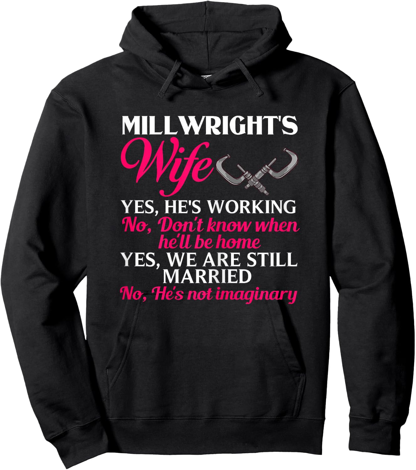 Millwright Wife Training Industrial Mechanic Welding Tools Hoodie - Hoodie | Black