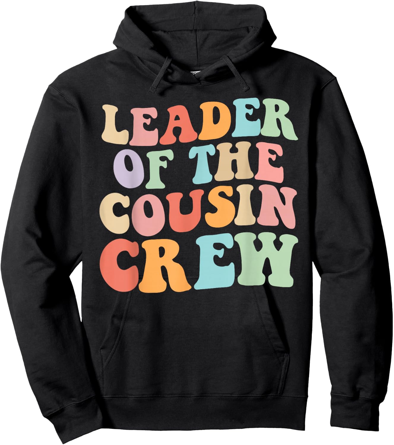 Leader of the Cousin Crew Retro Graphic – Fun Cousin Group Hoodie - Hoodie | Black