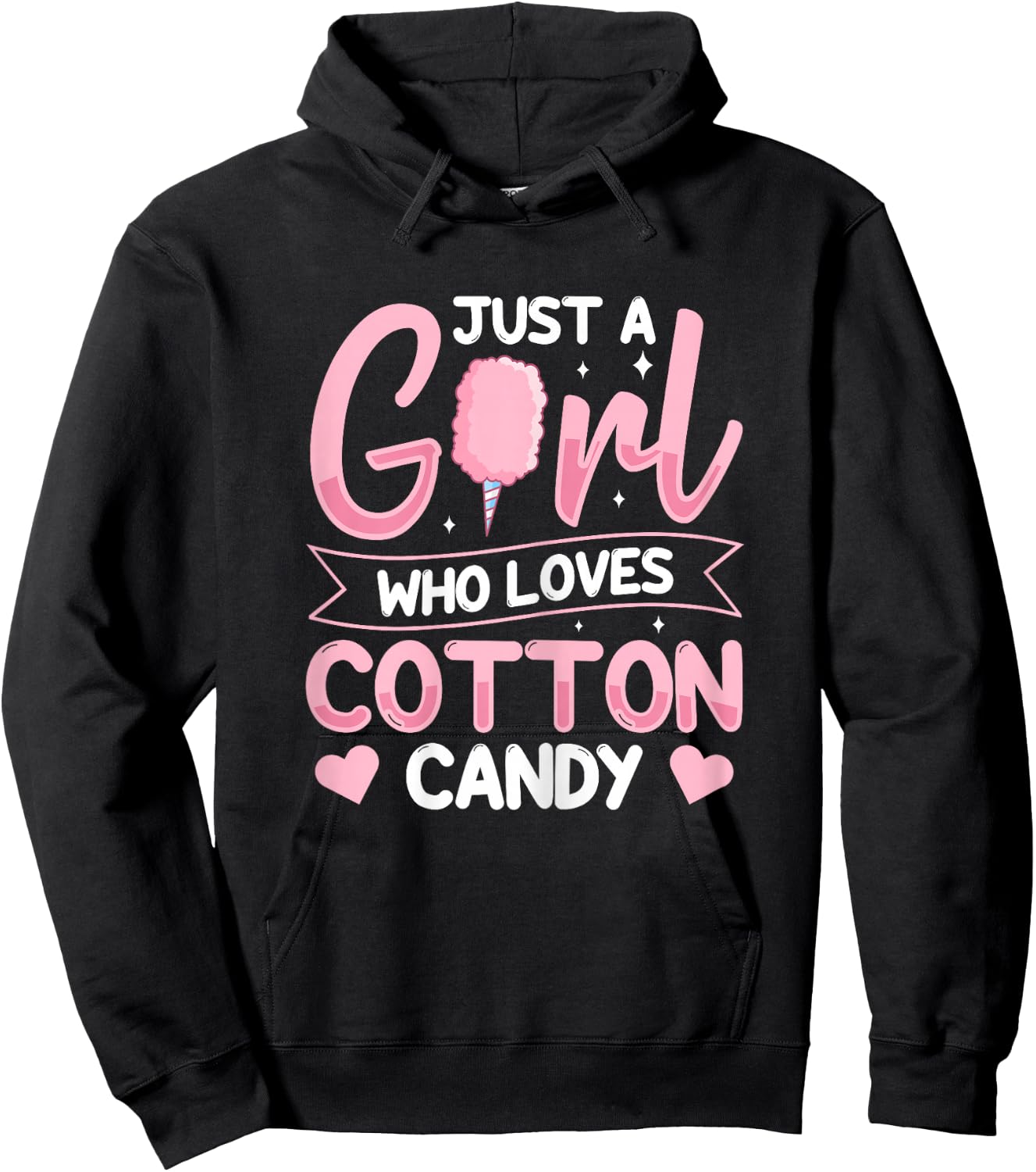 Cotton Candy Stick Design for a Cotton Candy girl Hoodie - Hoodie | Black