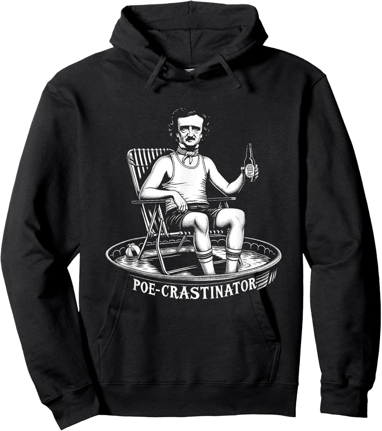 Edgar Allan Poe Funny Poe-crastinator Hoodie - Hoodie | Black