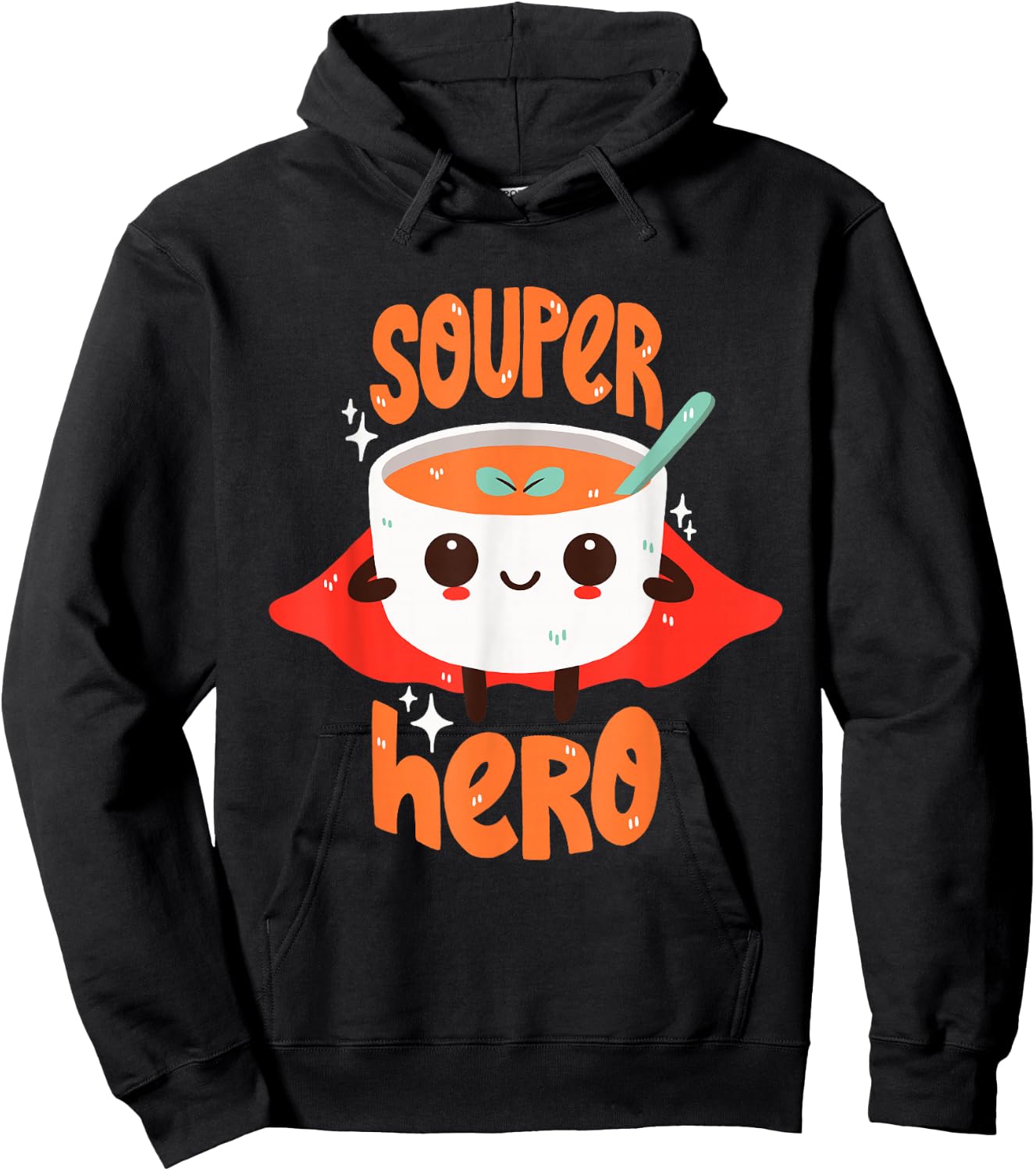 Superhero Soup Pun Hoodie - Hoodie | Black