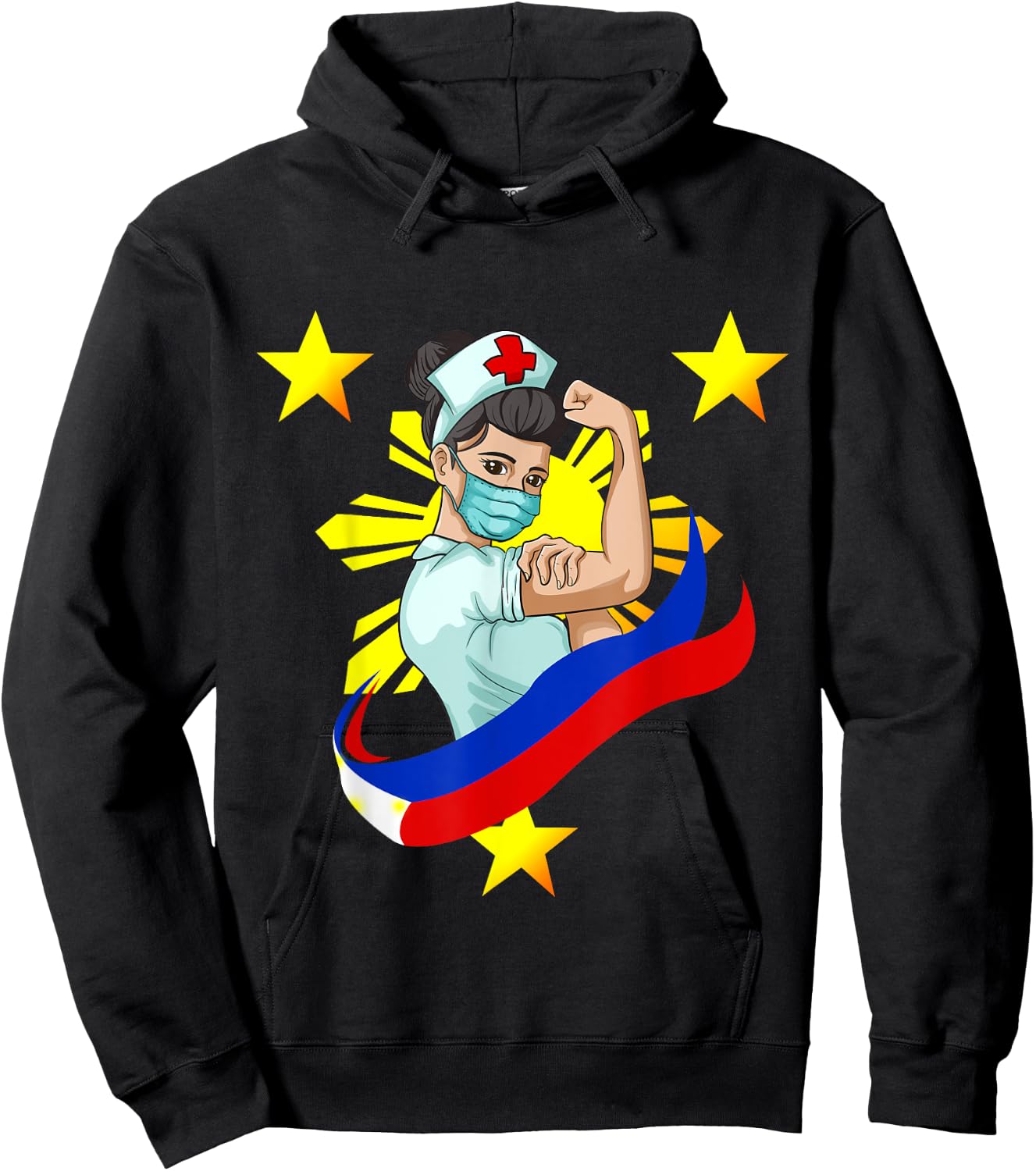 Nurse Nursing Philippines Filipino Girl Flag Filipina Hoodie - Hoodie | Black