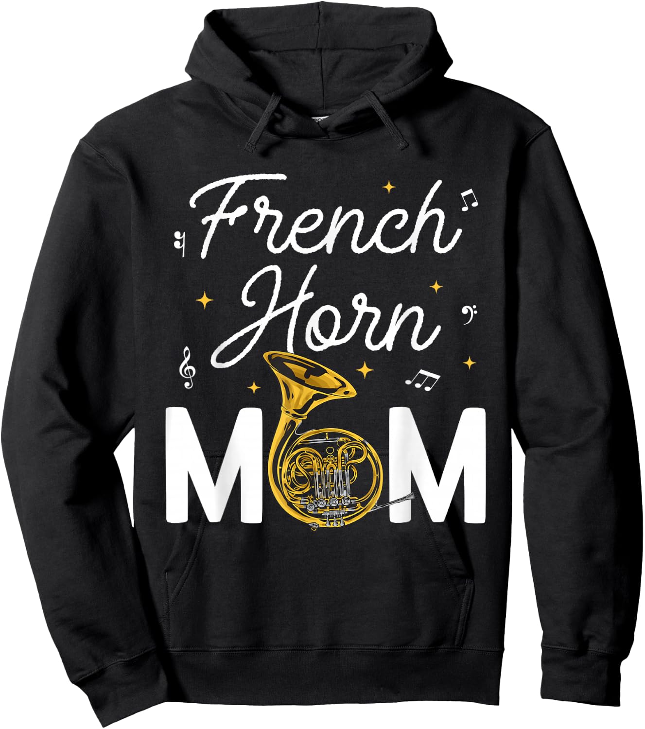French Horn Mom Musical Instrument Marching Band French Horn Hoodie - Hoodie | Black