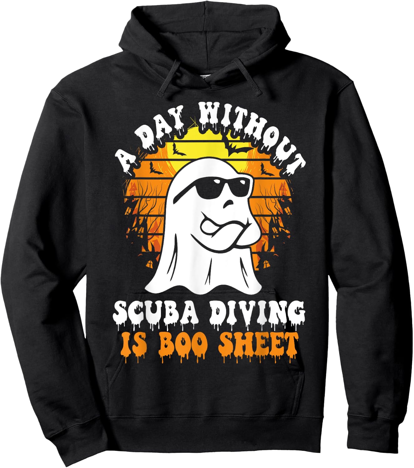 A Day Without Scuba Diving Is Boo Sheet Funny Halloween Hoodie - Hoodie | Black