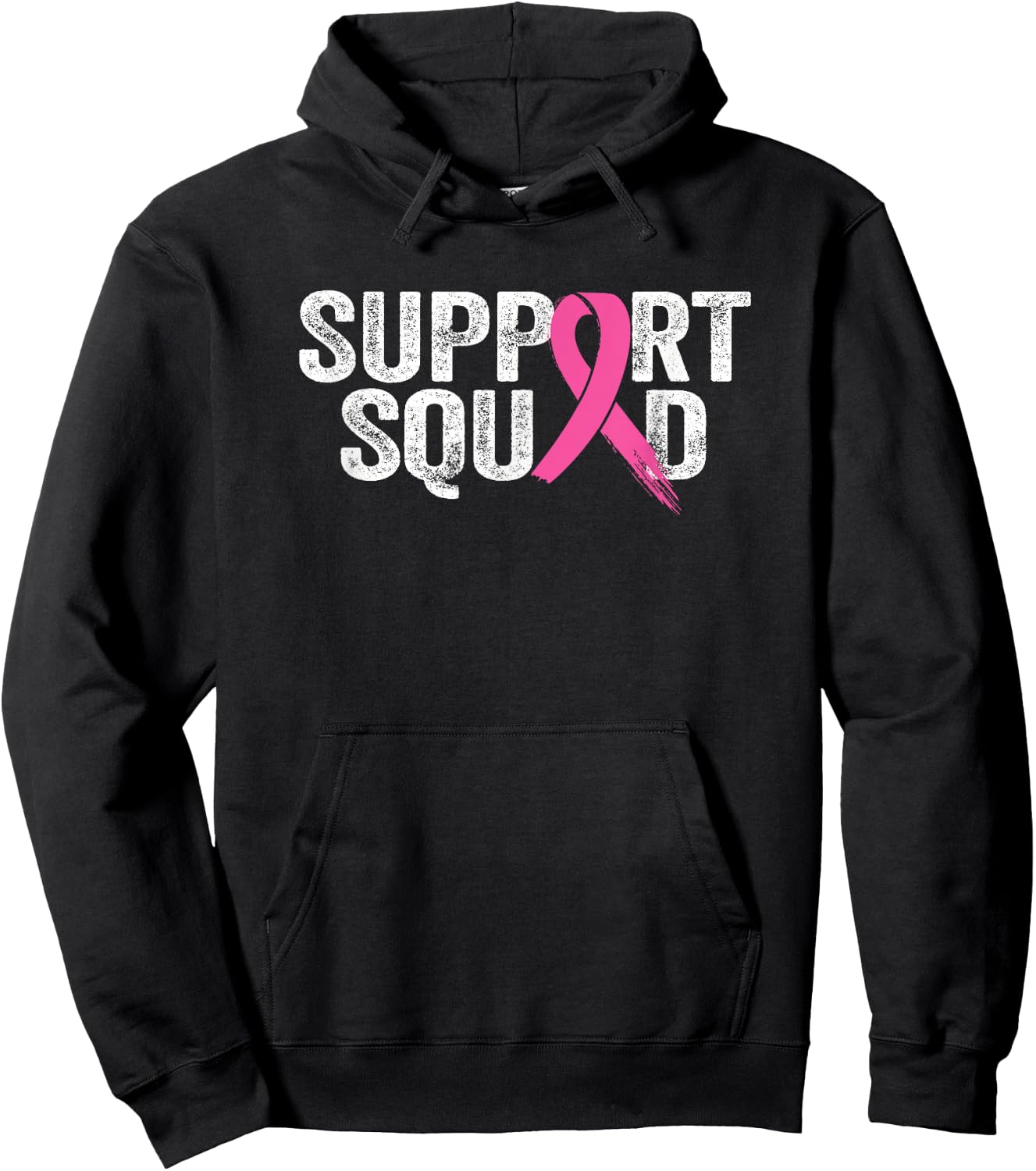 Support Squad Breast Cancer Awareness Month Pink Hoodie - Hoodie | Black
