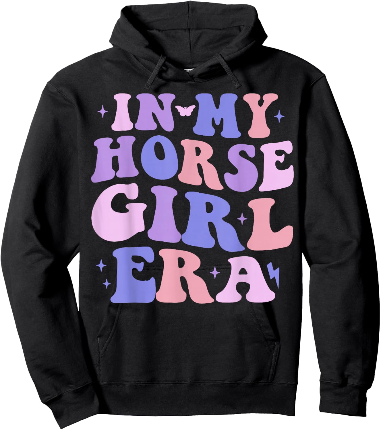 In My Horse Girl Era Groovy Horse Lover Girl Riding Horse Hoodie - Hoodie | Black