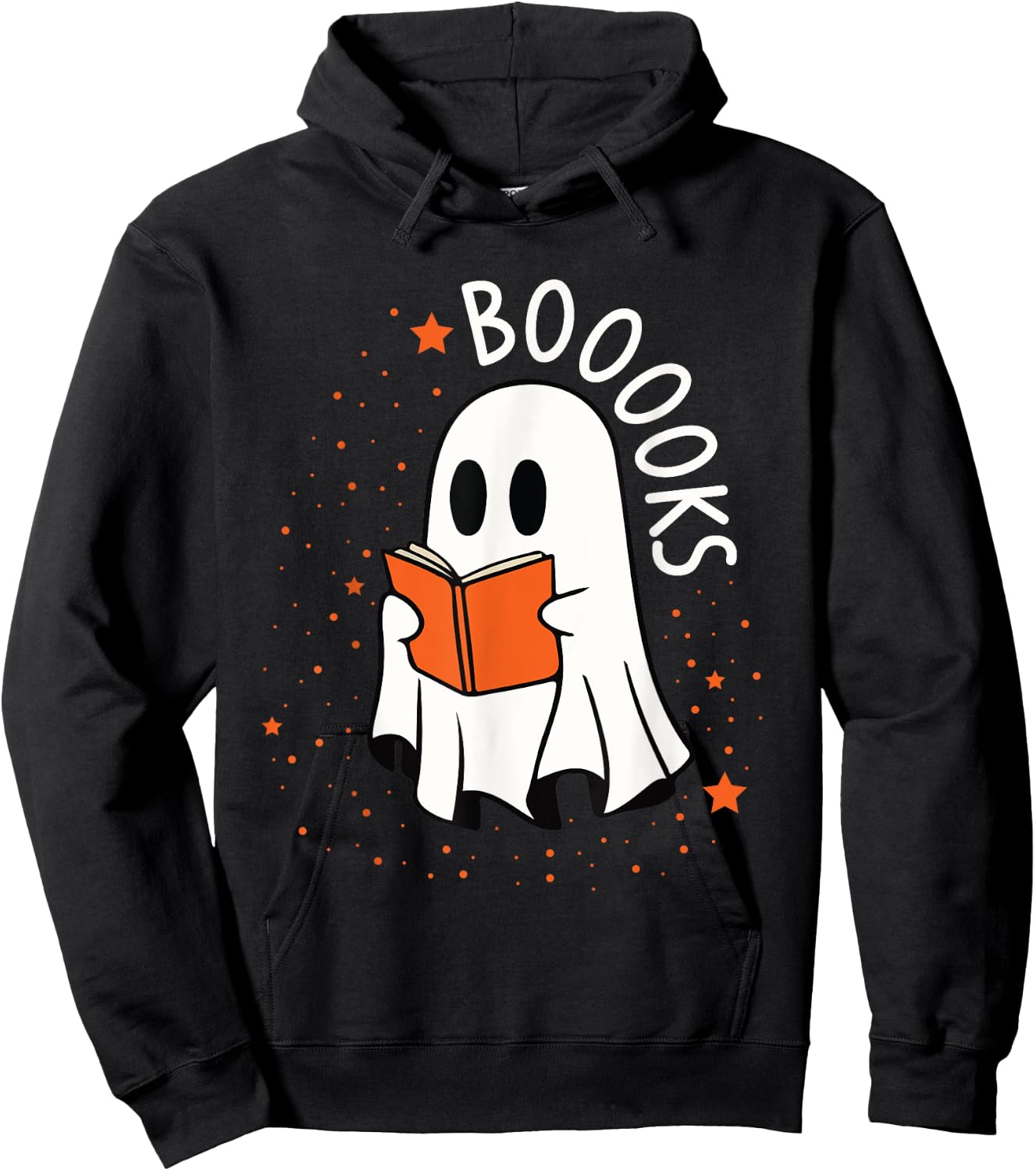 Ghost Reading Books Boooks Halloween Teacher Boook Women Kids Hoodie - Hoodie | Black