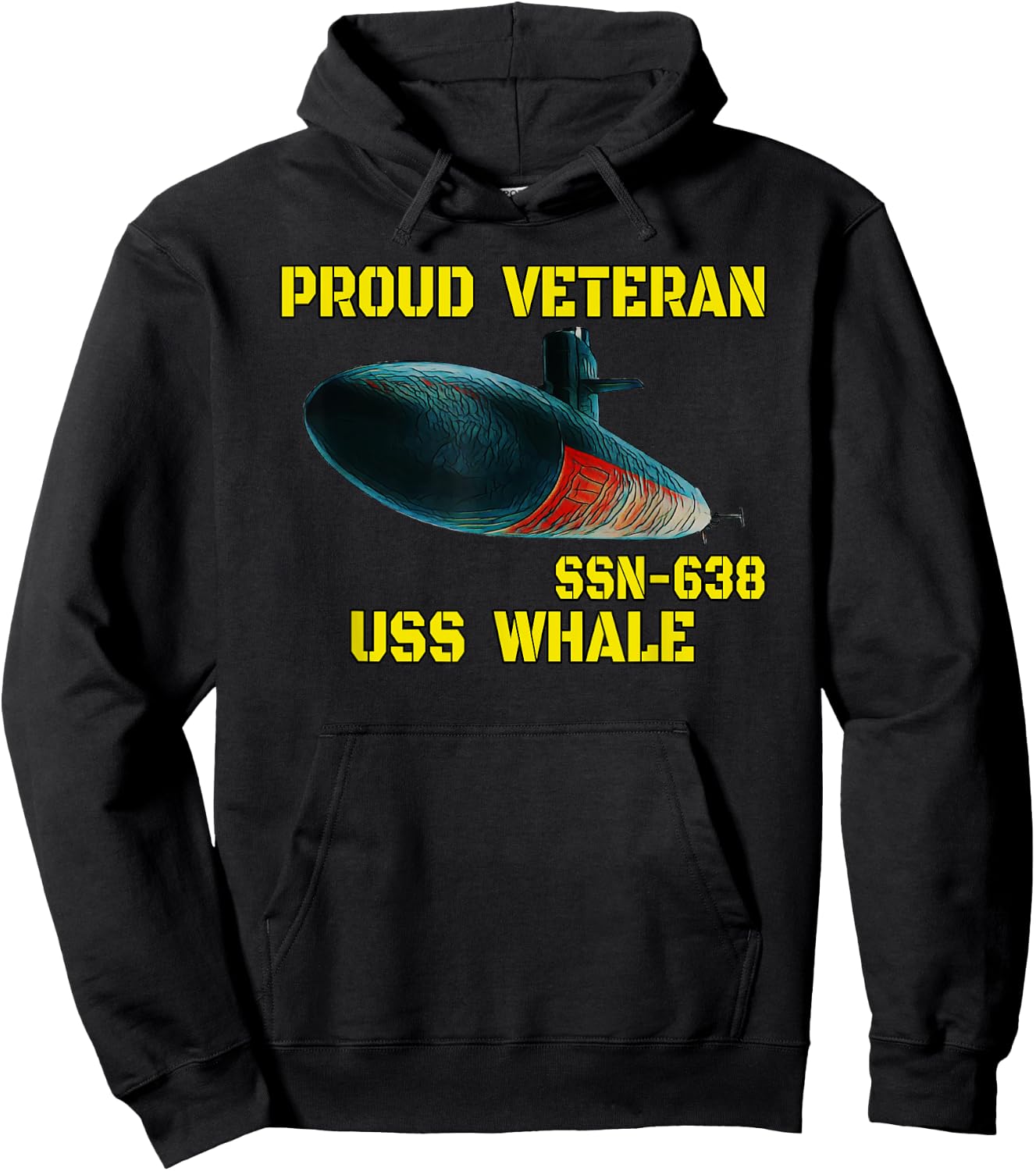 USS Whale SSN-638 Submarine Veterans Day Father Grandpa Hoodie - Hoodie | Black