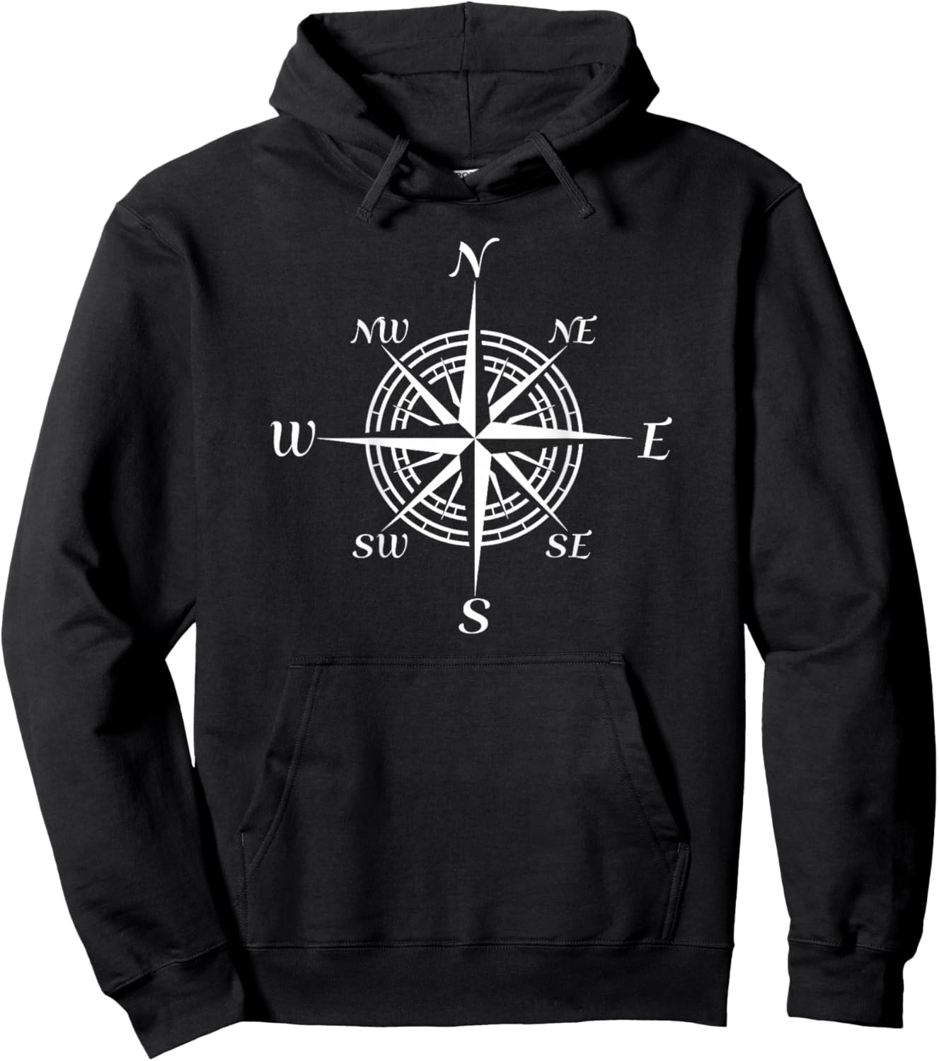 Compass Rose Nautical Hoodie - Hoodie | Black