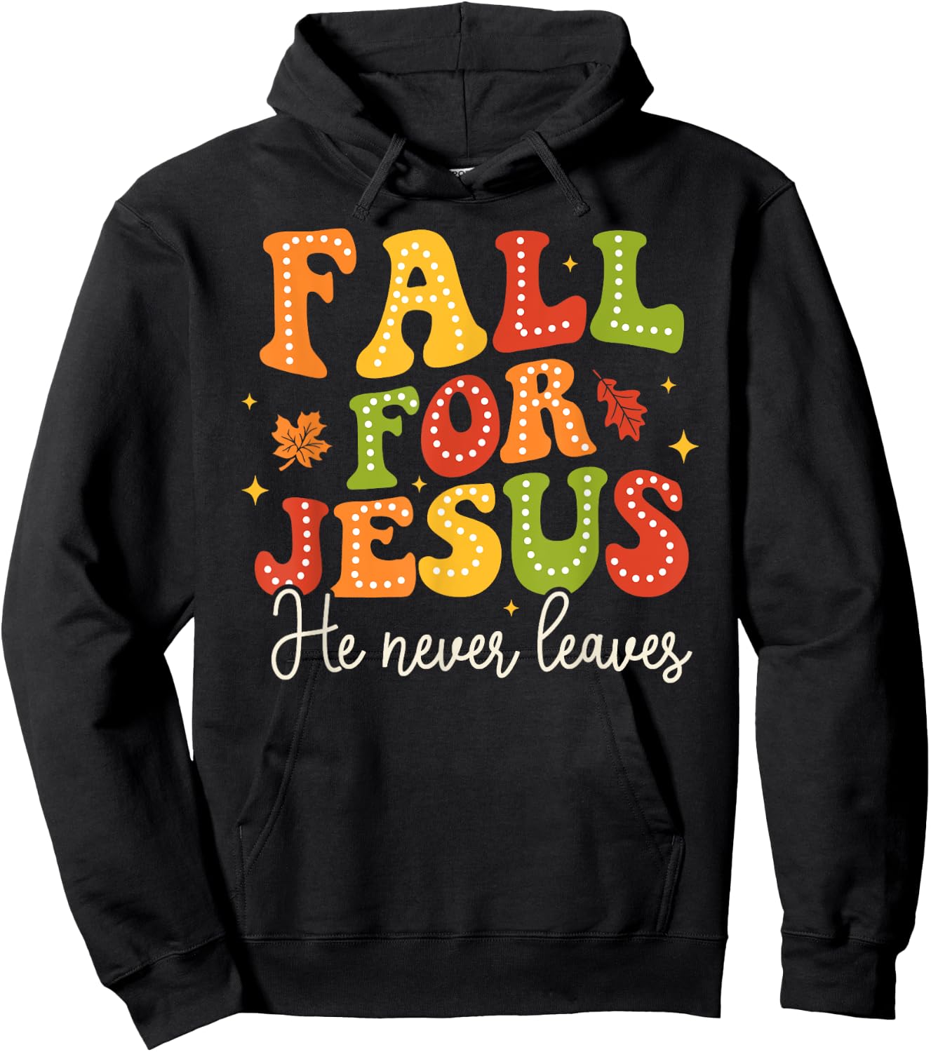 Groovy Christian Sayings Halloween Fall For Jesus Religious Hoodie - Hoodie | Black