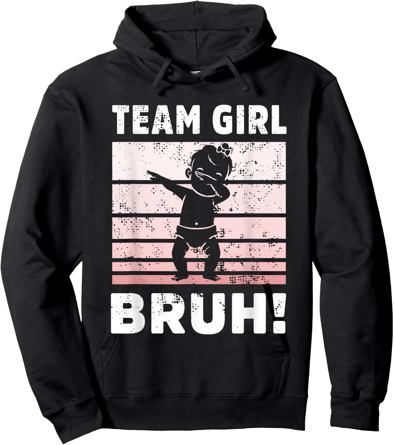 family Team Girl Bruh gender reveal Party Announcement Hoodie - Hoodie | Black