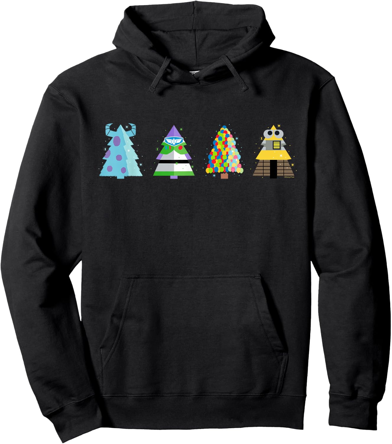Disney and Pixar Holiday Character Christmas Trees Hoodie - Hoodie | Black