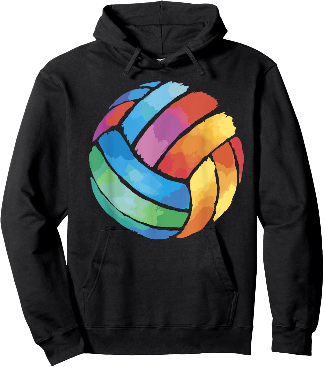 Cute Colorful Volleyball - Colorsplash Volley Ball Gift Hoodie - Hoodie | Black