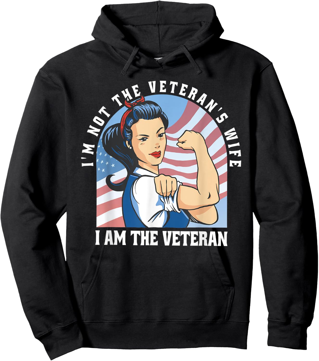 Woman Veteran - Veteran's Day Quote Saying Hoodie - Hoodie | Black