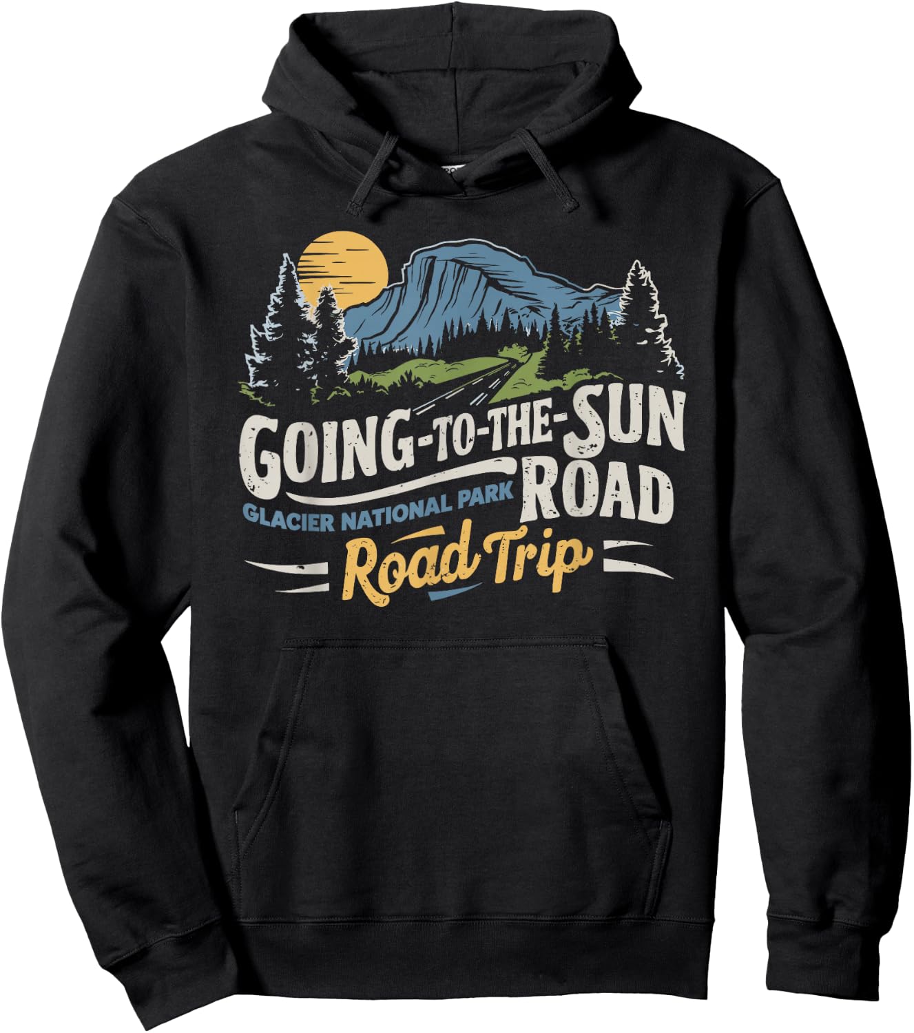 Going-To-The-Sun Road Glacier National Park Road Trip Hoodie - Hoodie | Black