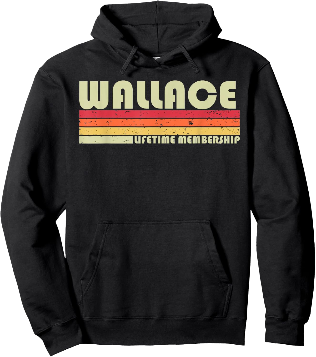 WALLACE Surname Funny Retro Vintage 80s 90s Birthday Reunion Hoodie - Hoodie | Black