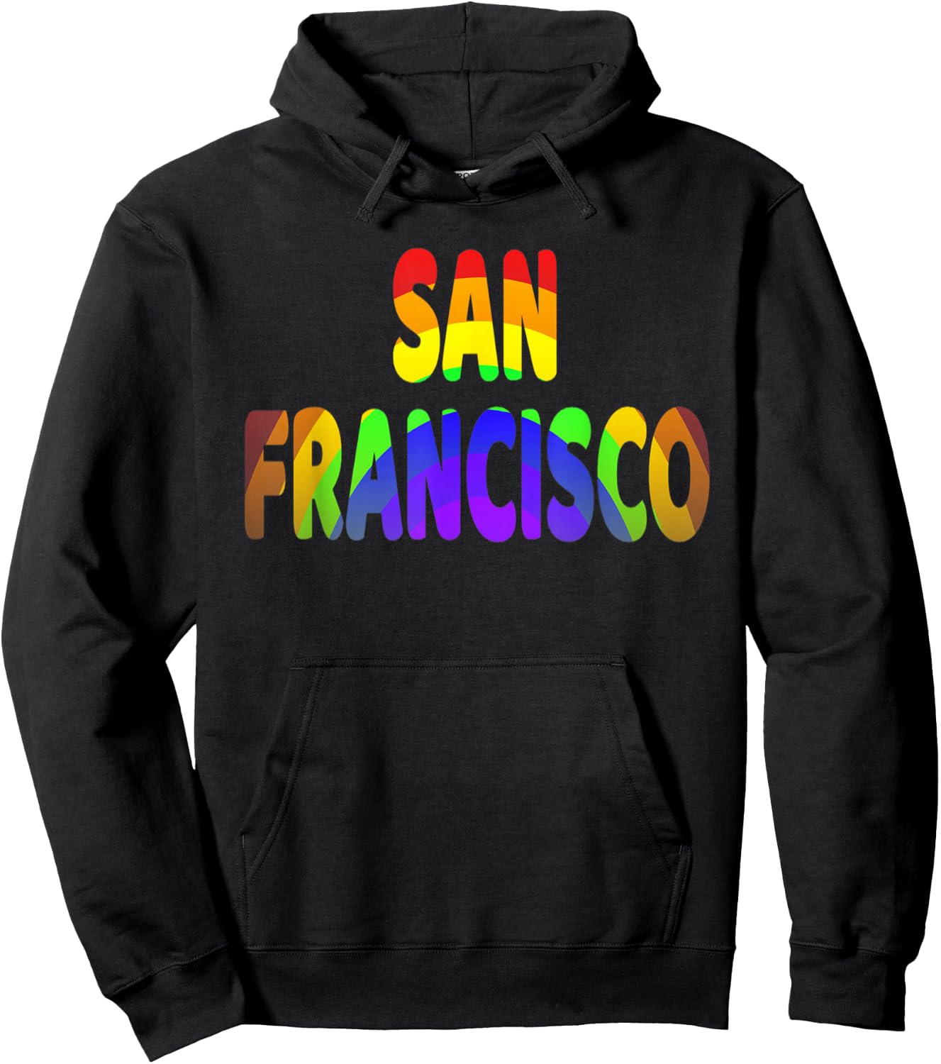SAN FRANCISCO Rainbow Design Hoodie - Hoodie | Black