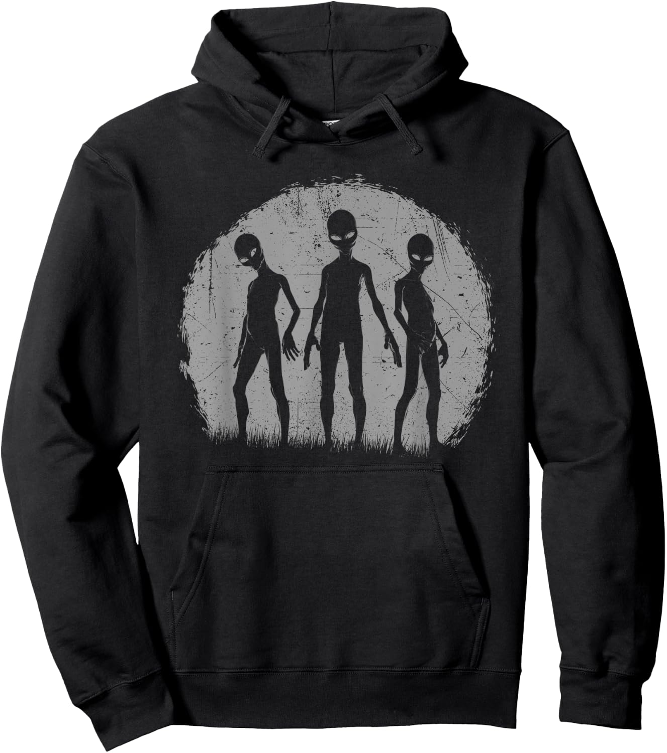 Grey Alien Trio Zeta Reticuli UFO Abduction Hoodie - Hoodie | Black