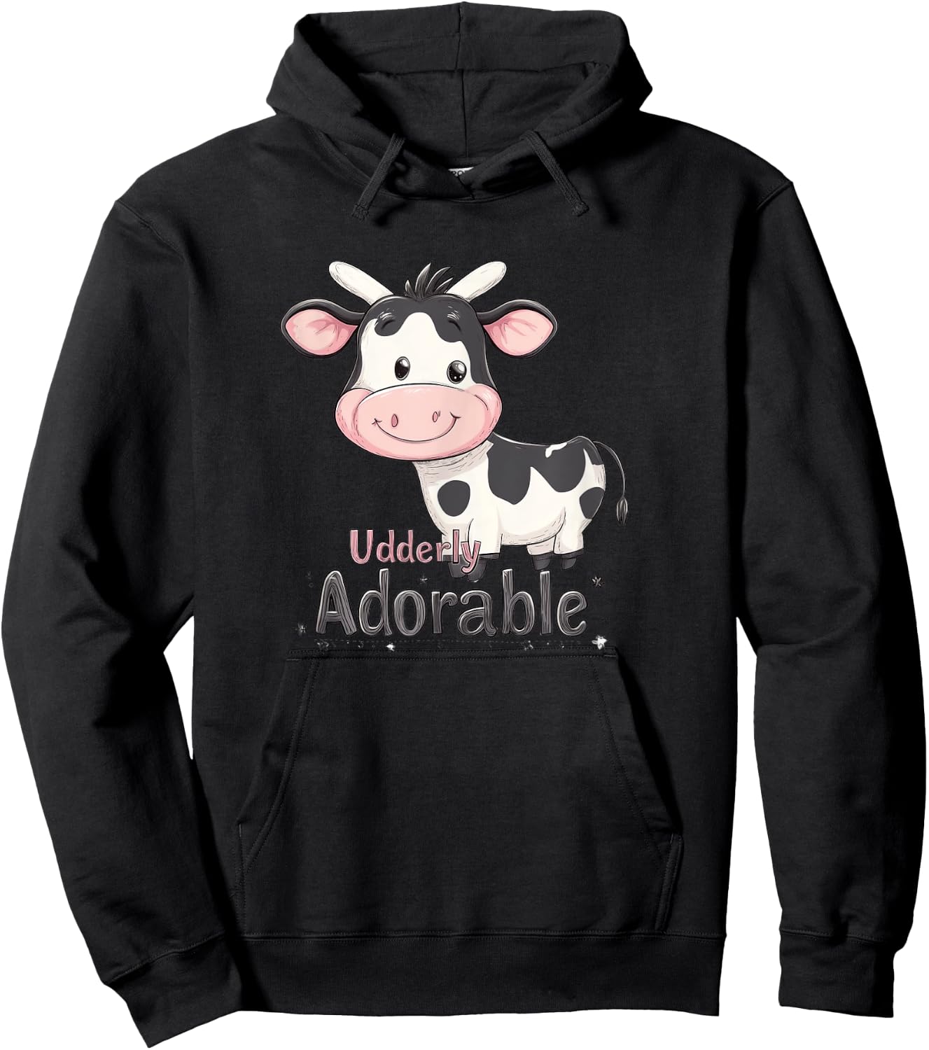Adorable Cow Cute Farm Animal Hoodie - Hoodie | Black