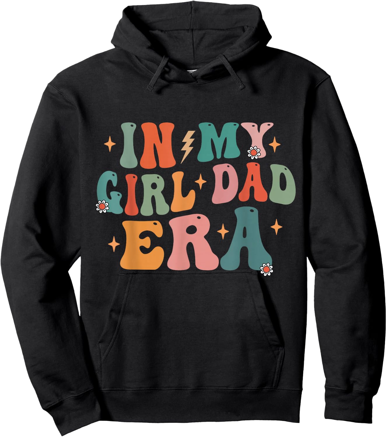 Groovy Retro in My Girl Dad Era Funny Daddy Fathers Day Hoodie - Hoodie | Black