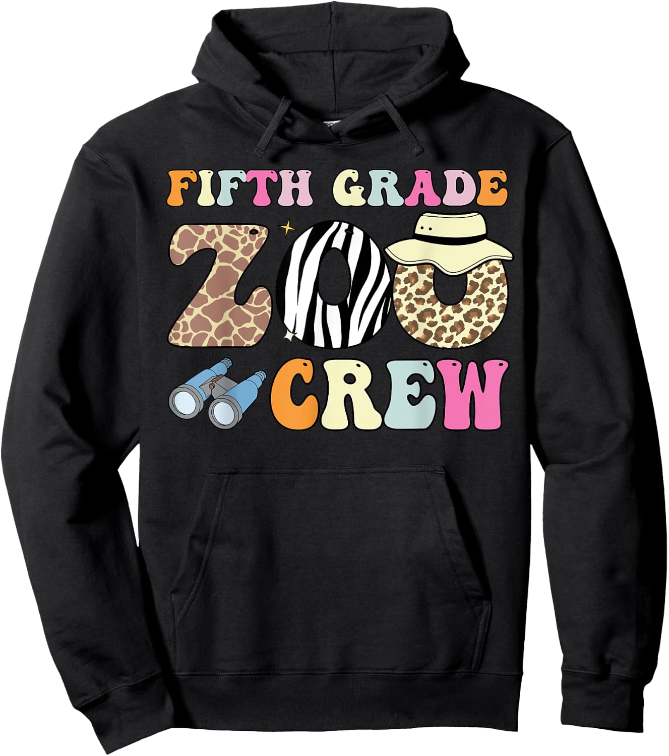 Field Zoo Trip Shirt For Teacher, Fifth Grade Crew Women Kids Hoodie - Hoodie | Black