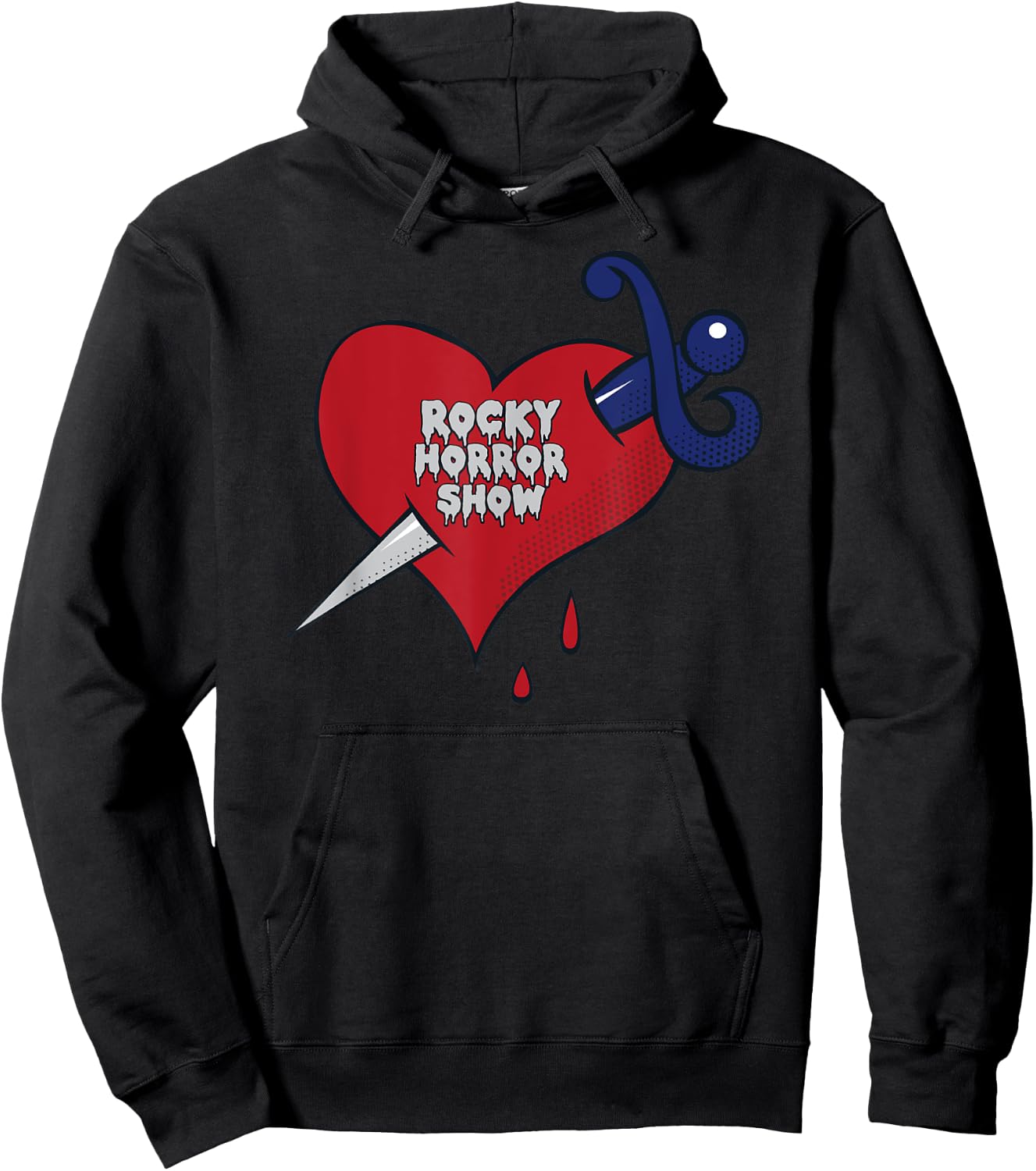 Rocky Horror Show Bleeding Heart Logo Tattoo Hoodie - Hoodie | Black