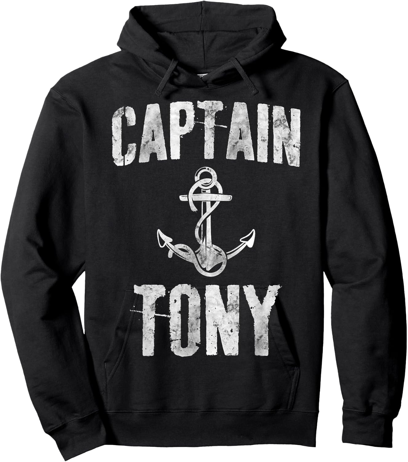 Funny Personalized Boating Shirt First Name Captain Tony Hoodie - Hoodie | Black