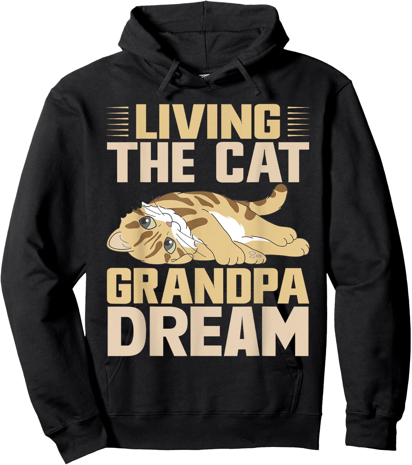 Living the Cat Grandpa Dream Cat Grandpa Women Hoodie - Hoodie | Black