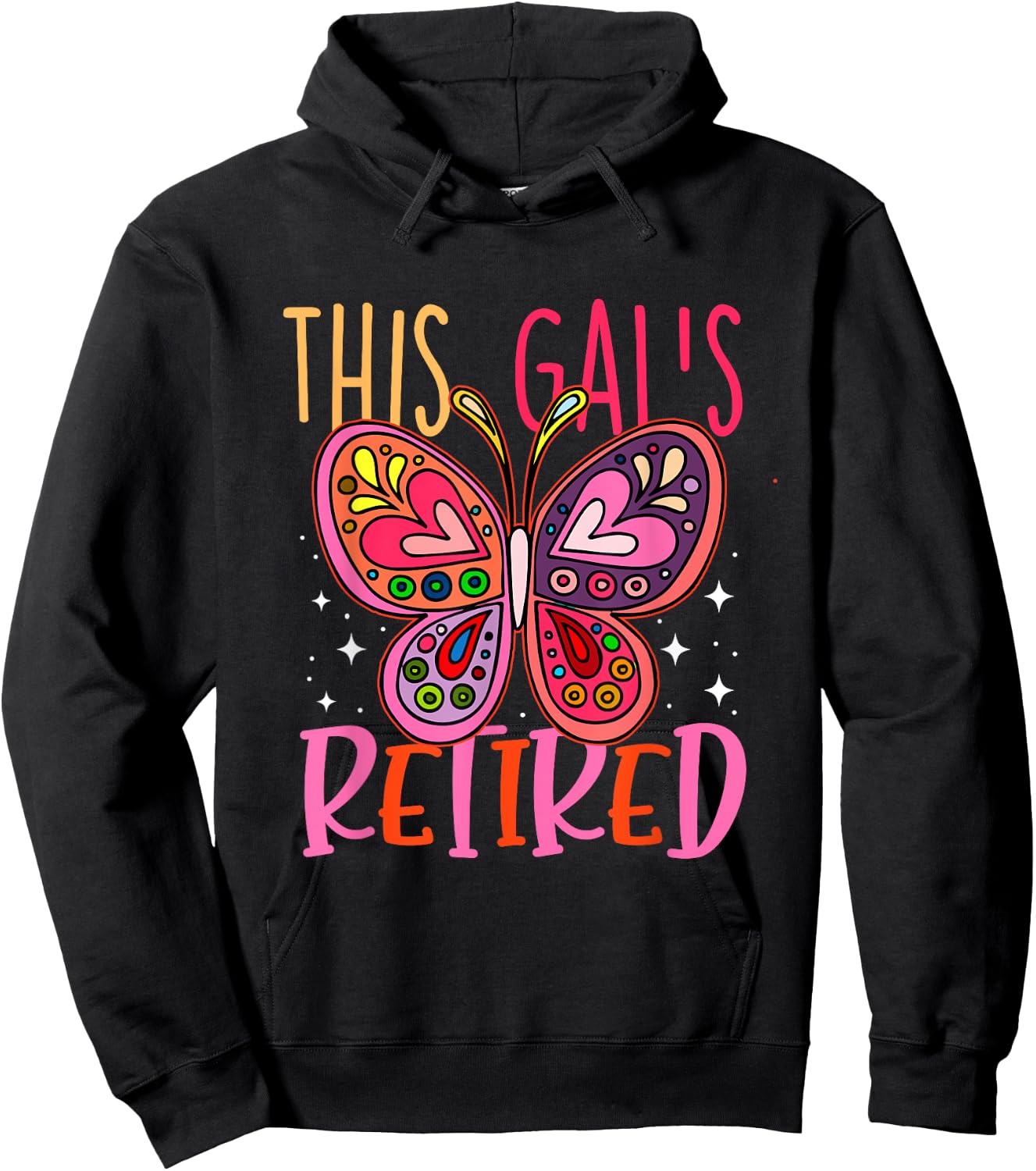 Retired 2024 Funny Retirement cute Pink Butterfly Women Hoodie - Hoodie | Black