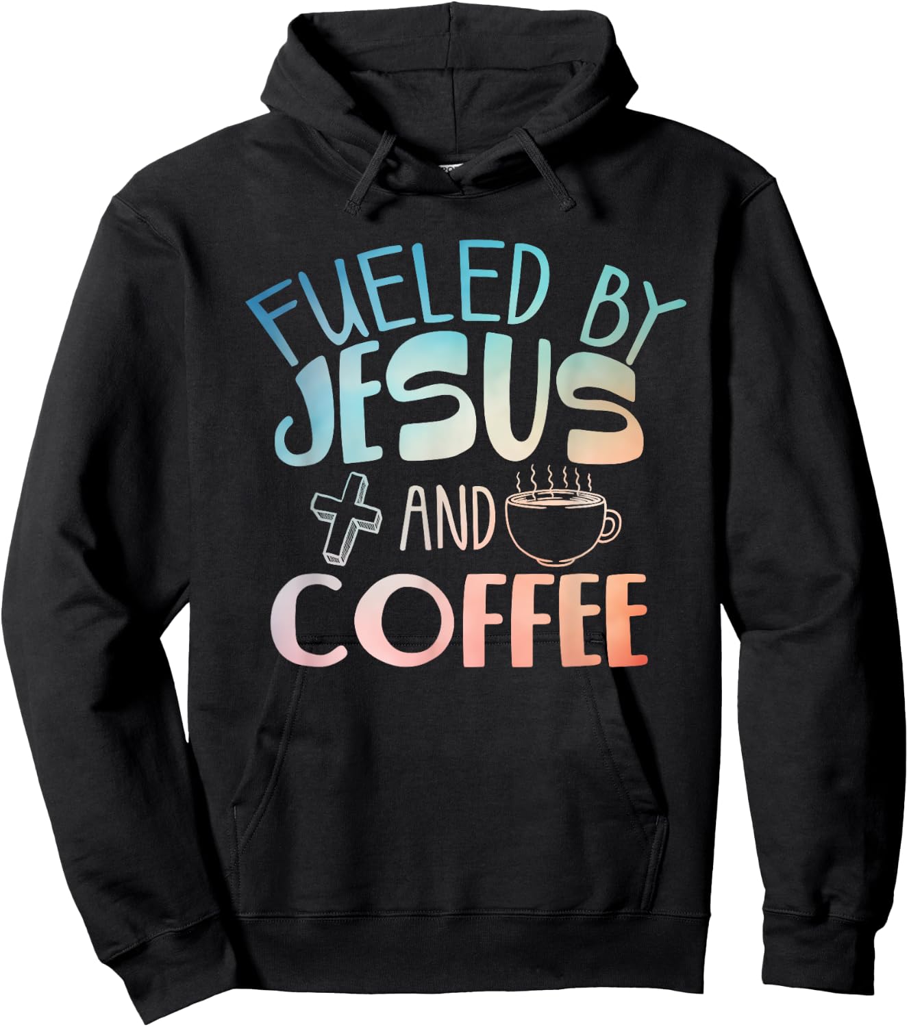 Cool Coffee & Jesus Art Women Christian Coffee Lover Hoodie - Hoodie | Black