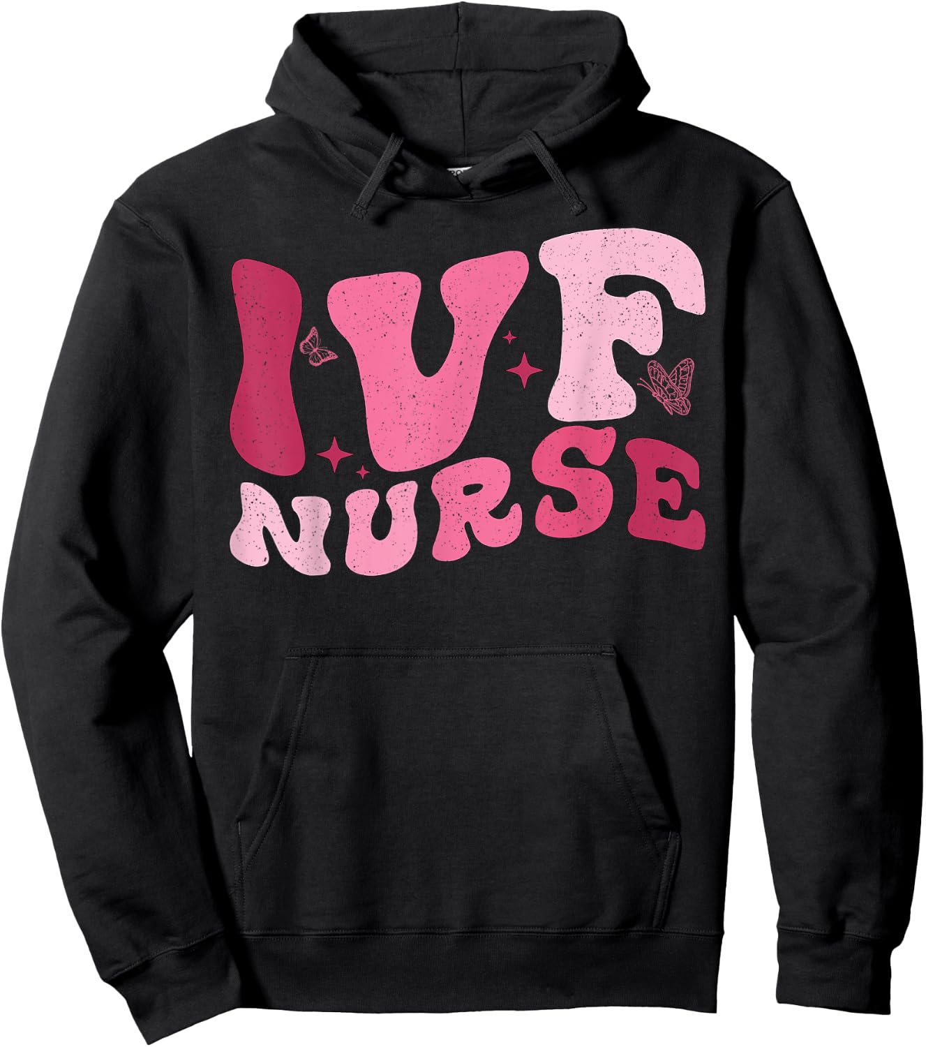 Retro Pink IVF Nurse Fertility Nurse Fertility Rn OBGYN Hoodie - Hoodie | Black