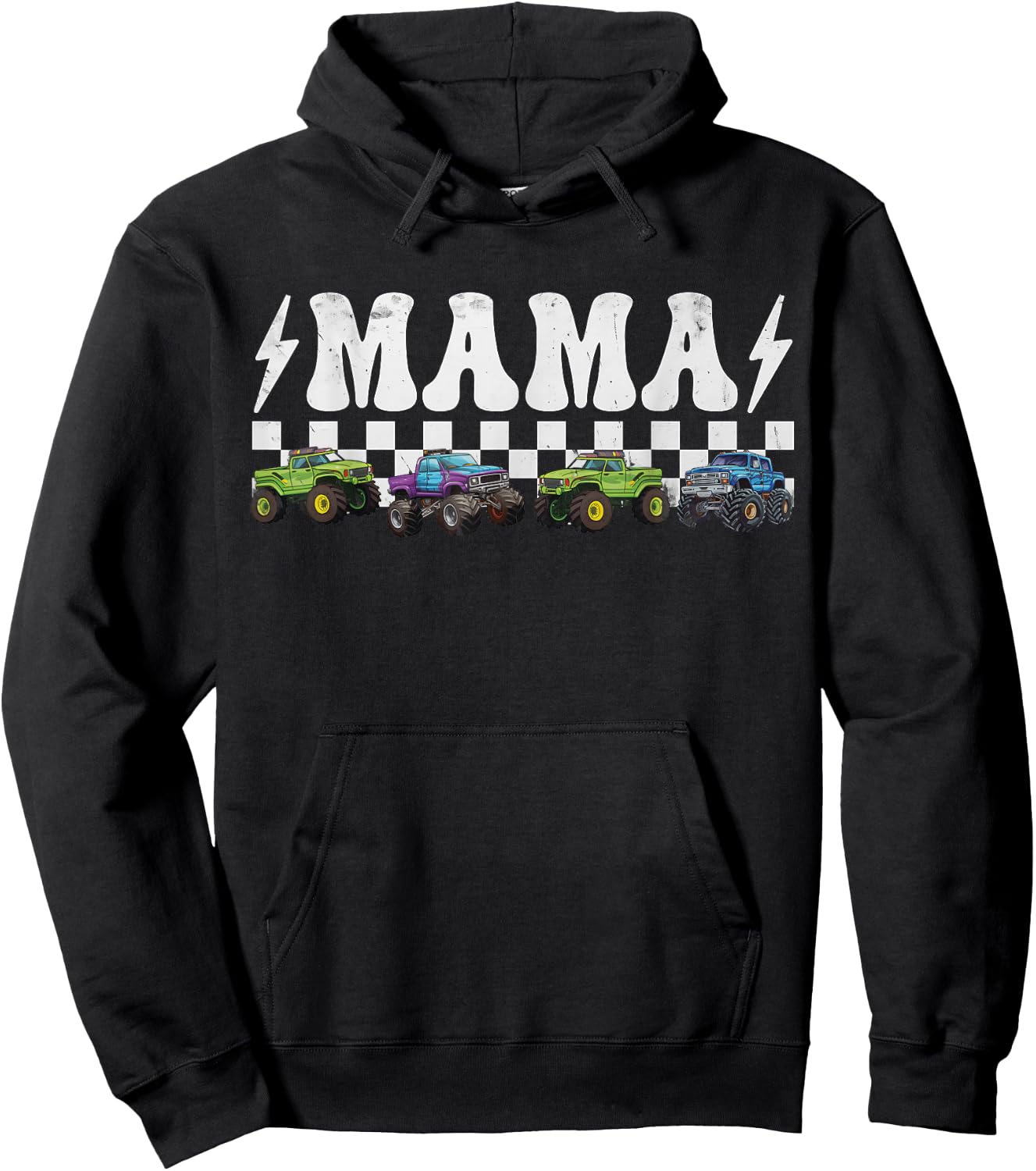Monster Truck Mama Family Matching Monster Trucks Birthday Hoodie - Hoodie | Black