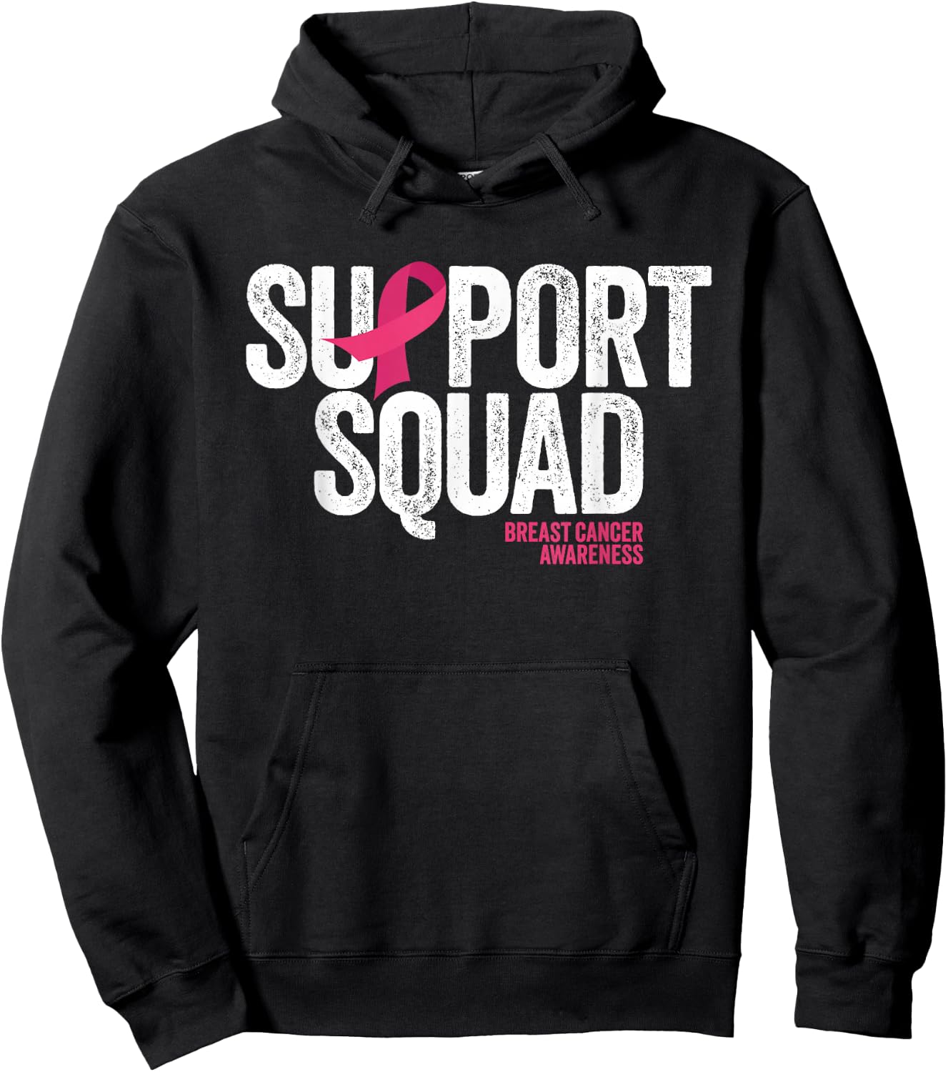 Breast Cancer Shirts Support Squad Breast Cancer Awareness Hoodie - Hoodie | Black