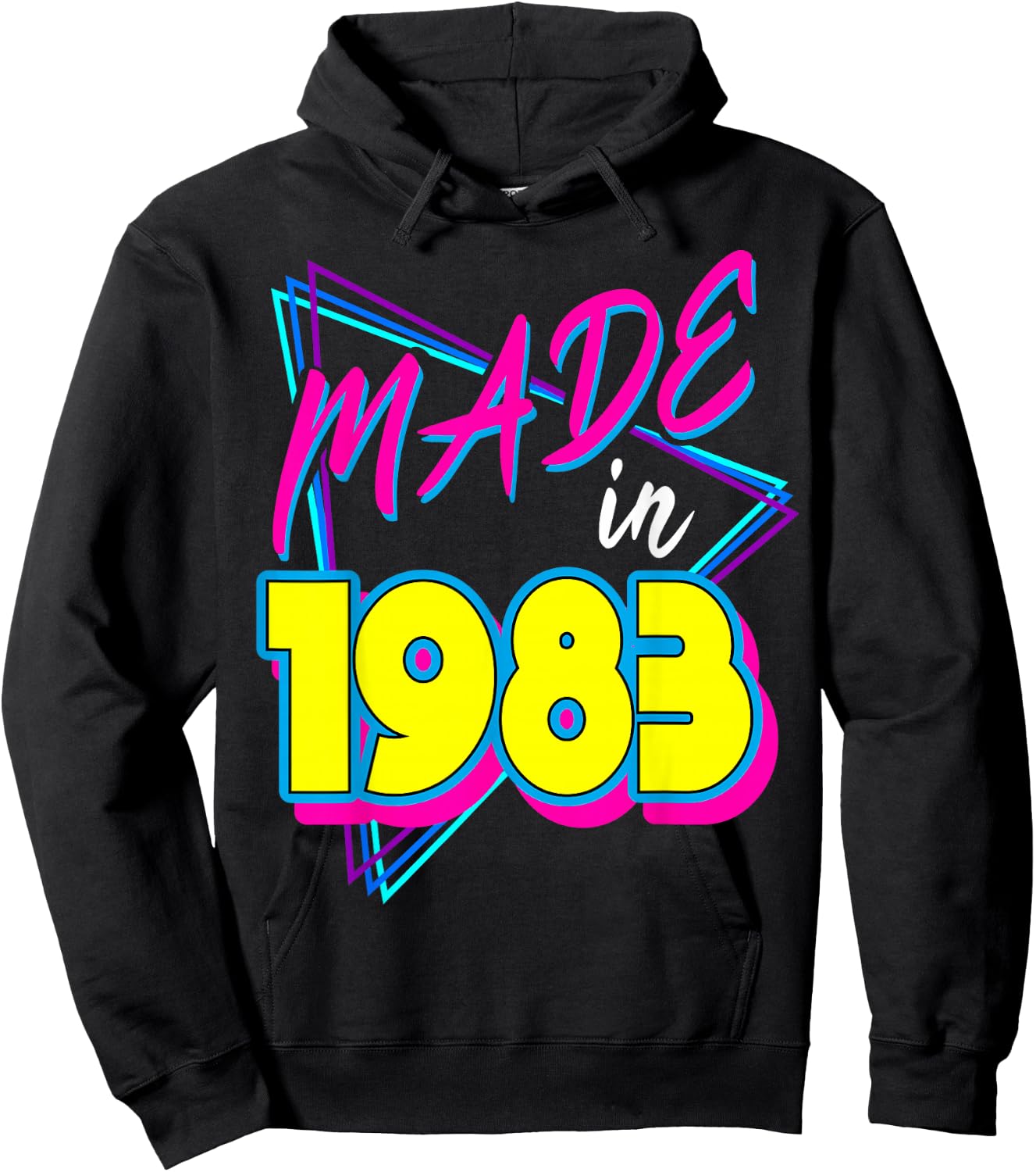 Made in 1983 38th Birthday Retro 38 Years Old 80s Vintage Hoodie - Hoodie | Black
