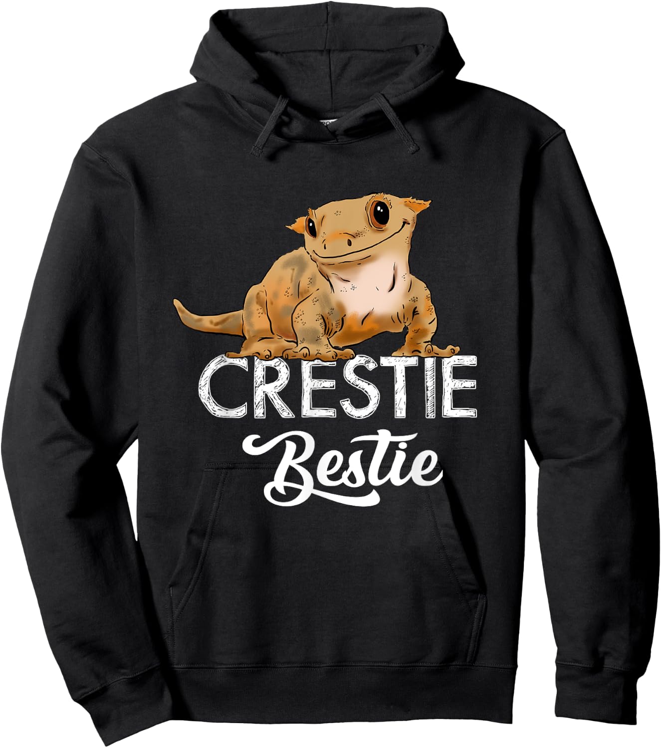 Cute Crested Gecko, Crestie Bestie, Gecko Lover, Lizards Hoodie - Hoodie | Black