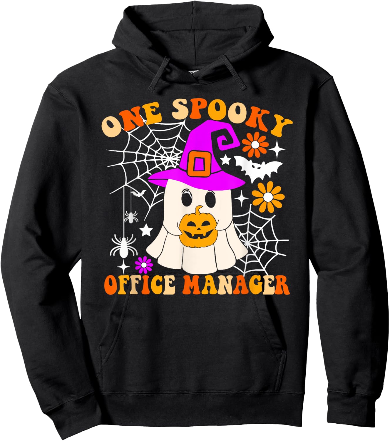 One Spooky Office Manager Funny Ghost Halloween Costume Hoodie - Hoodie | Black