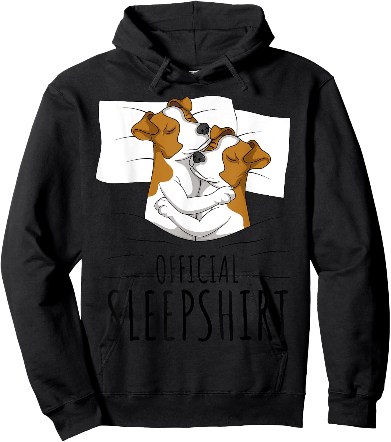 Sleeping Jack Russell Terrier Pyjamas Official Sleepshirt Hoodie - Hoodie | Black